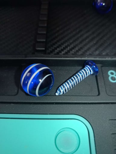 Preview pic of Striped Blue Terp Marble Set