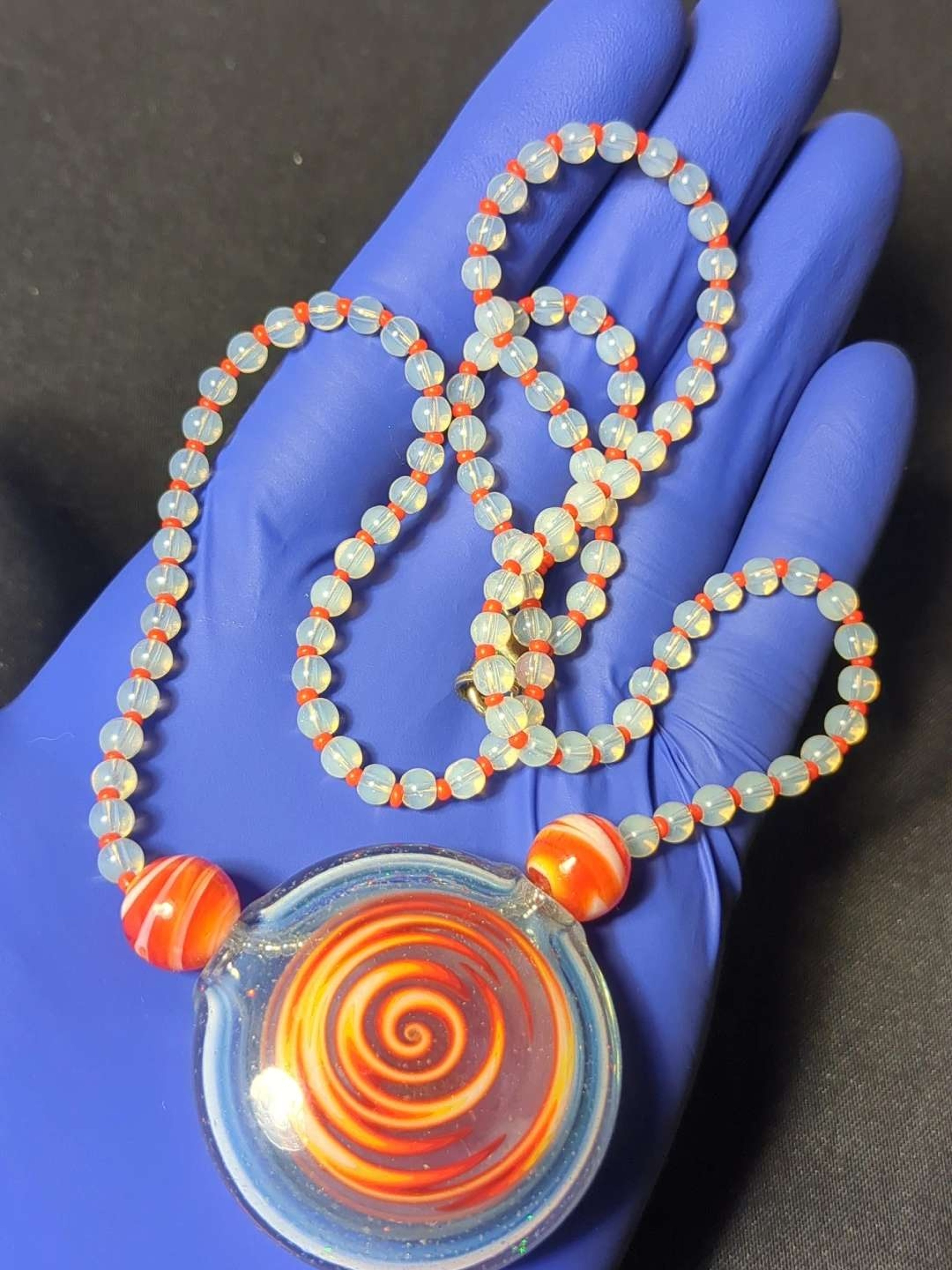 Preview pic of Collab Wig wag crushed opal pendant