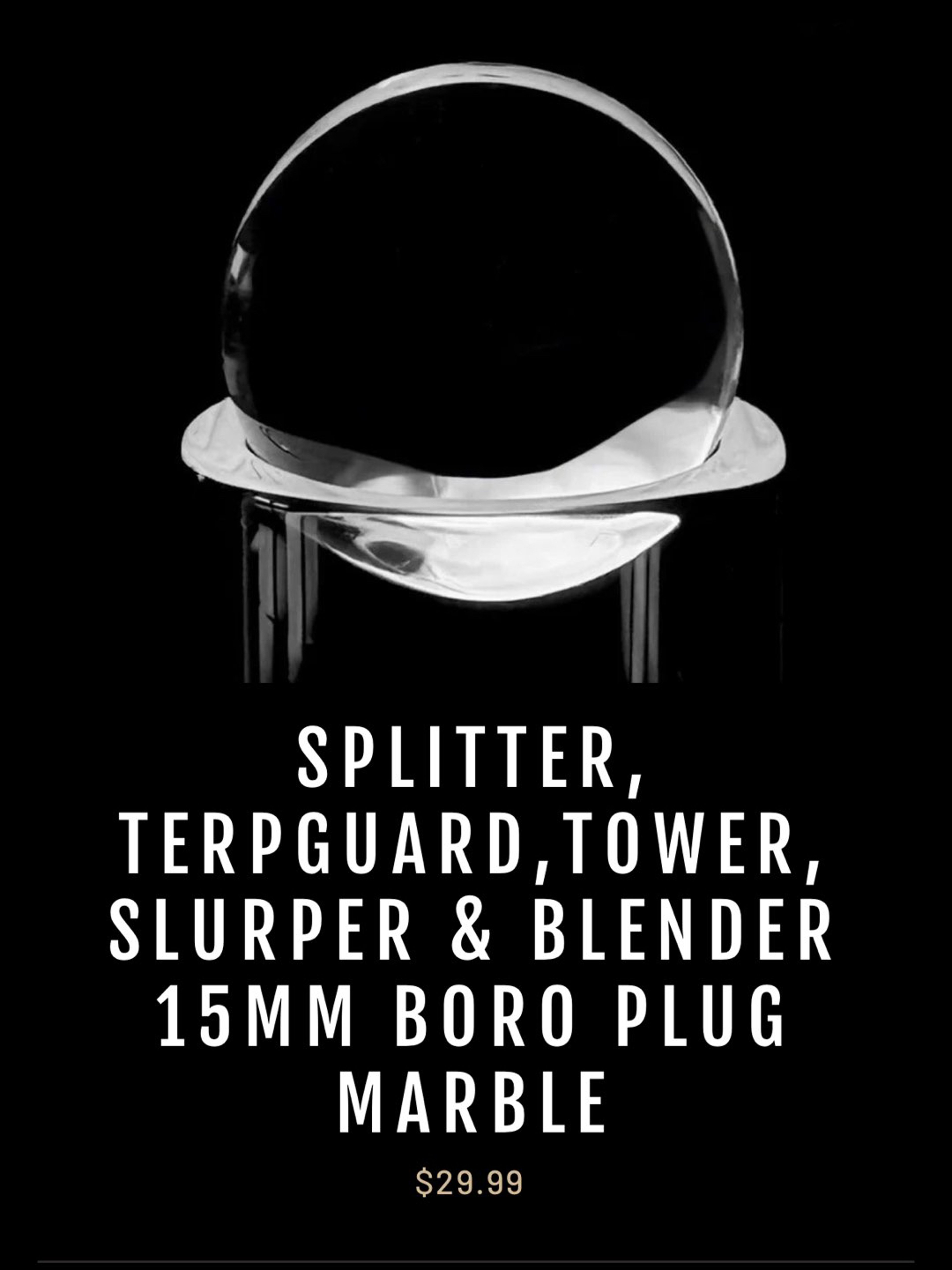 Preview pic of 15mm Boro Plug Marble! Eternal Quartz! Trusted Seller! Same Day Shipping
