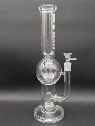 Preview pic of Pulsar Double Chamber Bubble Glass Water Pipe | 14"