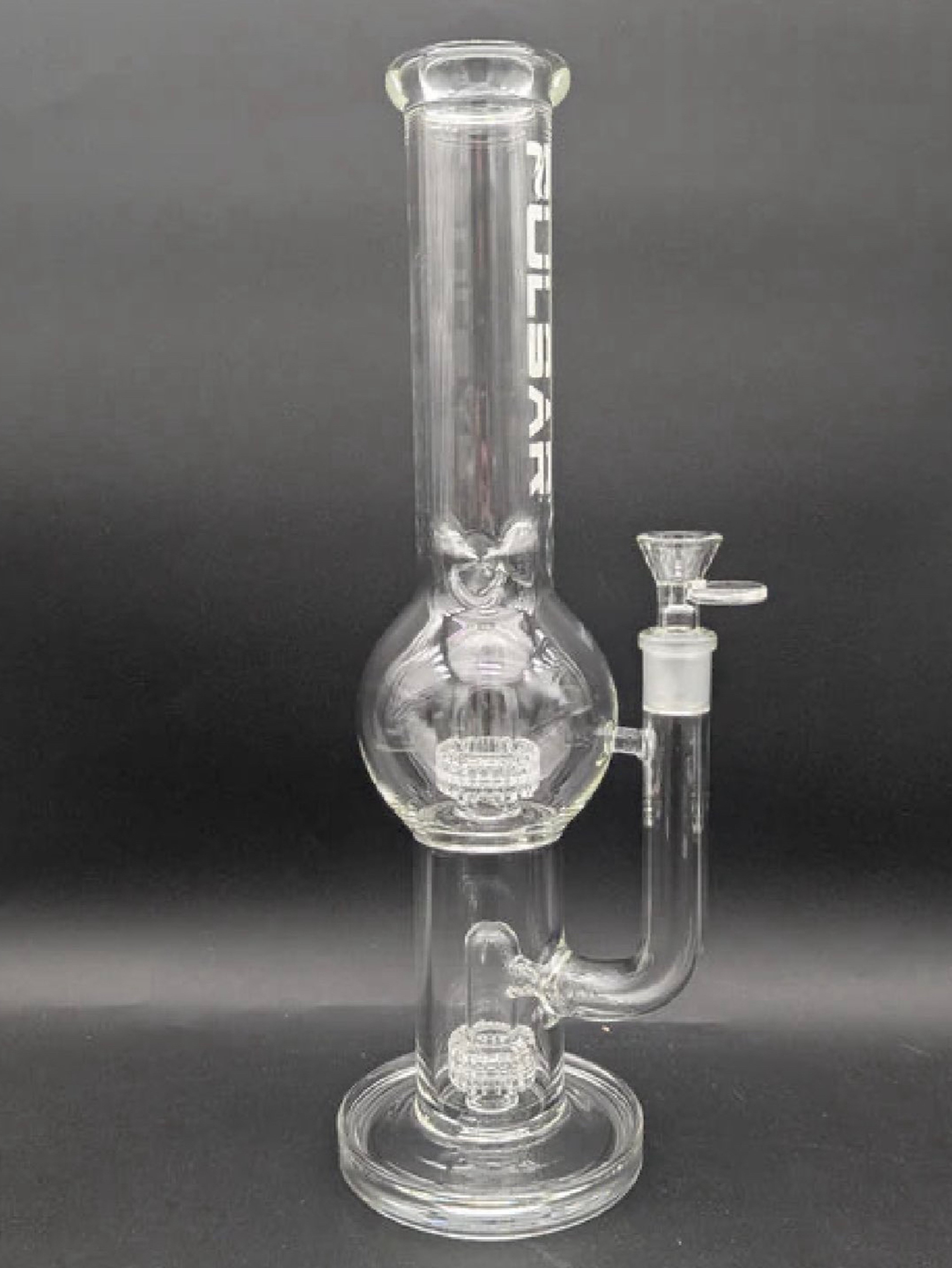 Preview pic of Pulsar Double Chamber Bubble Glass Water Pipe | 14"