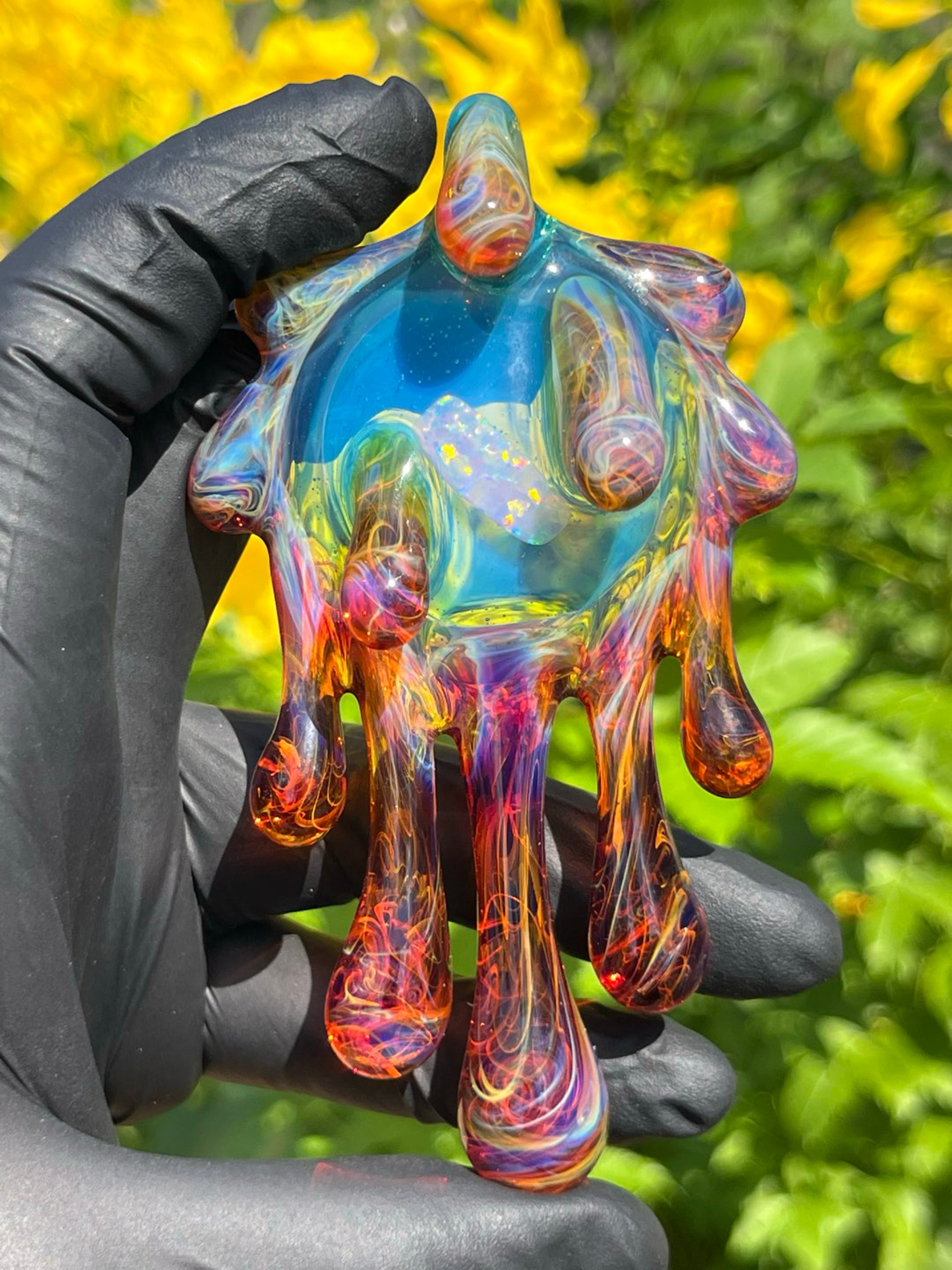 Marina/Amber Purple Opal Drip Pendant image 0