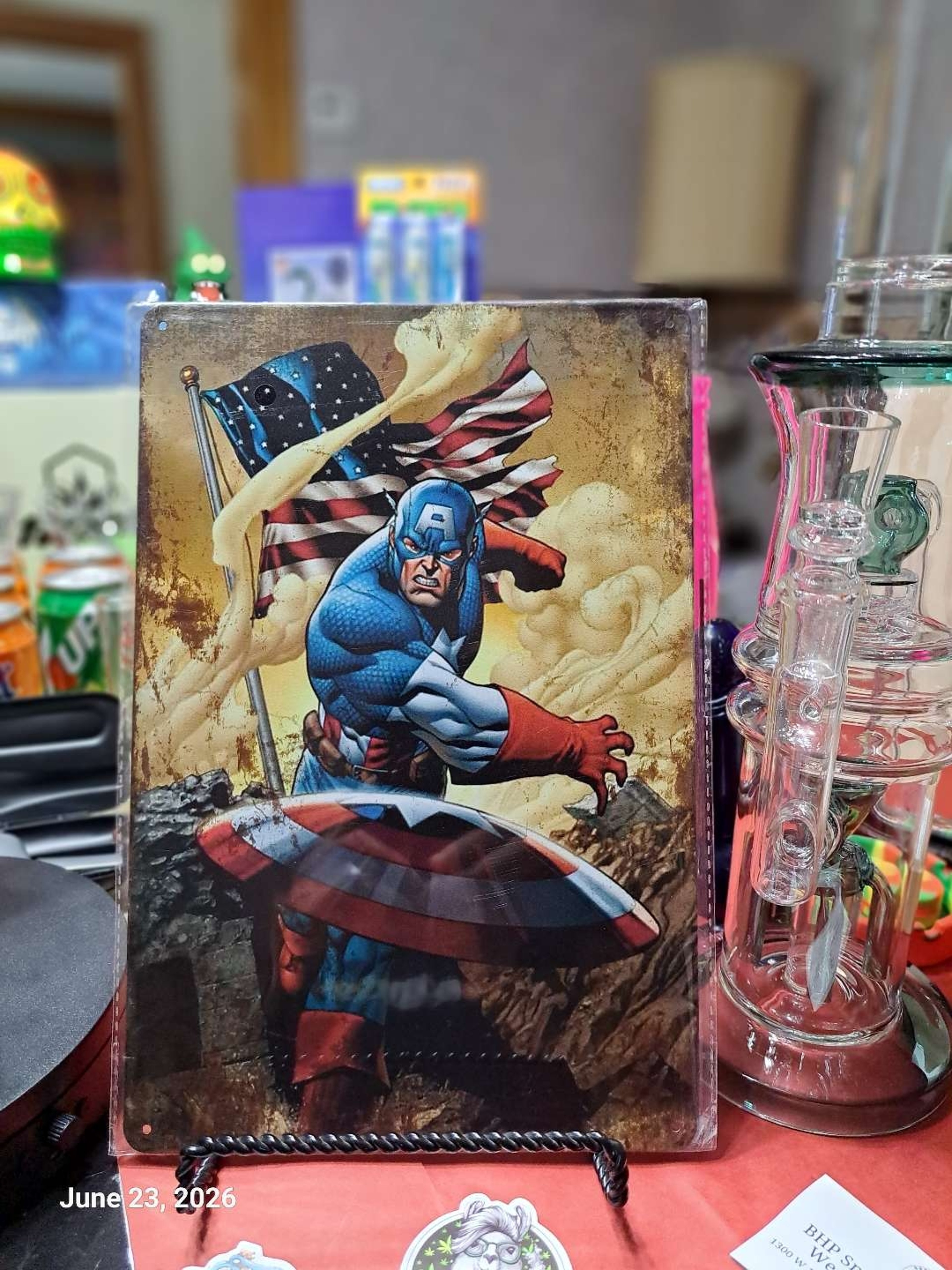 Decorative Stoner  Image Tin 8x12 Captain America image 0