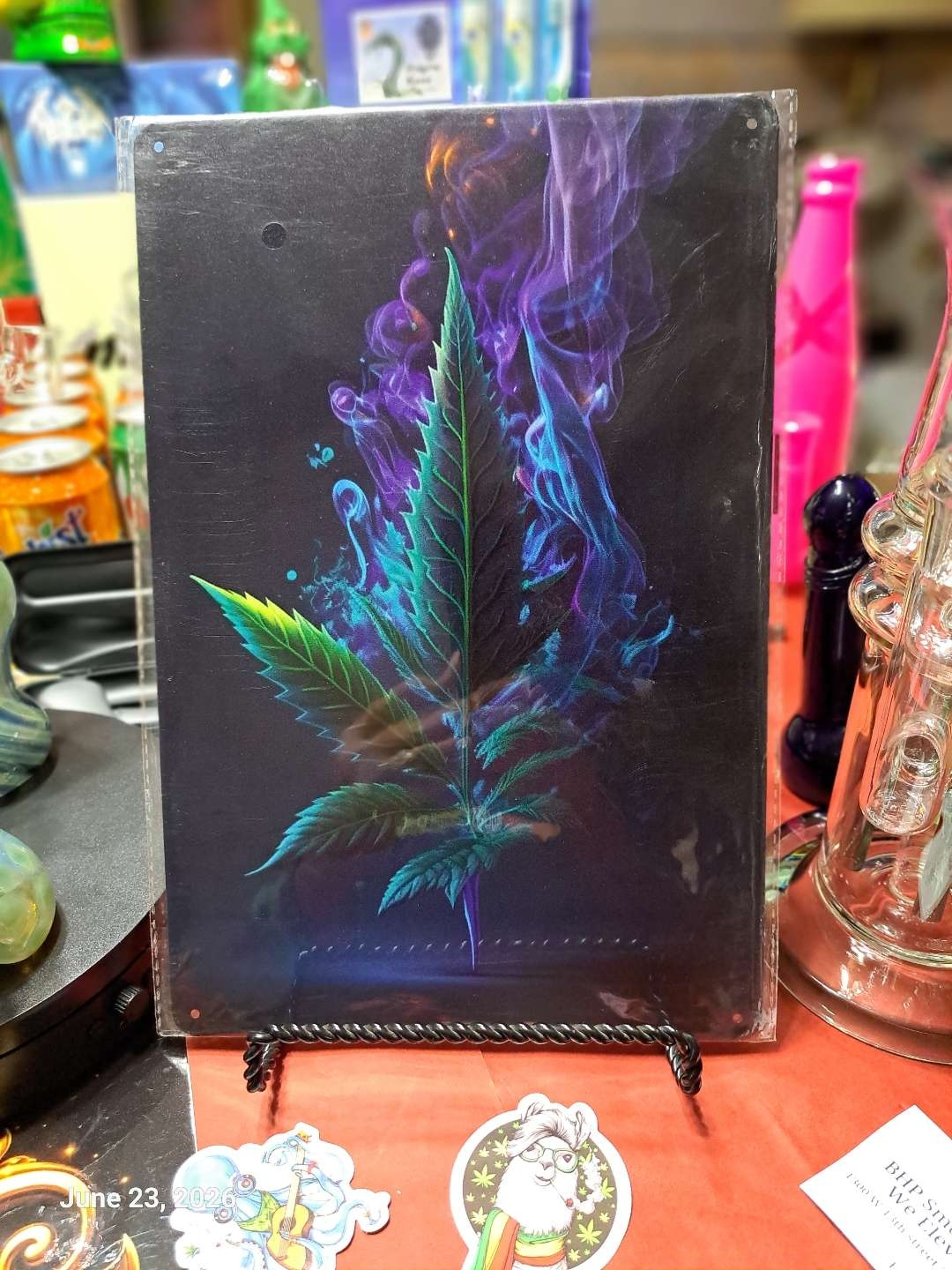 Decorative Stoner  Image Tin 8x12 Hazy Purple Flower image 0