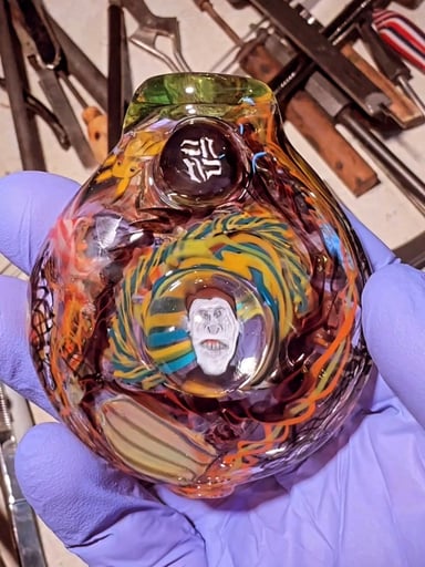 Preview pic of Butt-Head chaos disc chillum by Hell Yeah glass