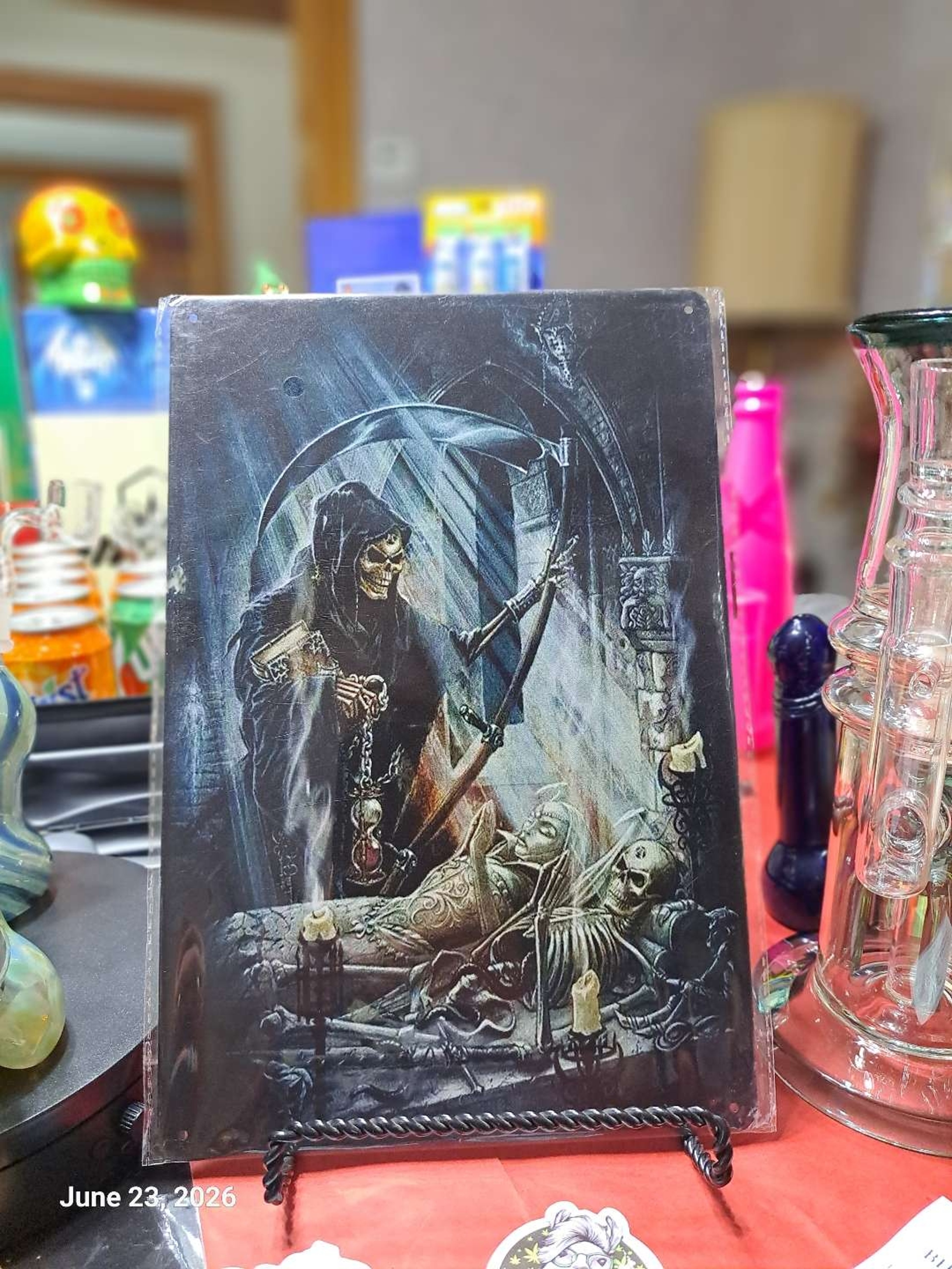 Decorative Stoner  Image Tin 8x12 Reaper and Girl image 0