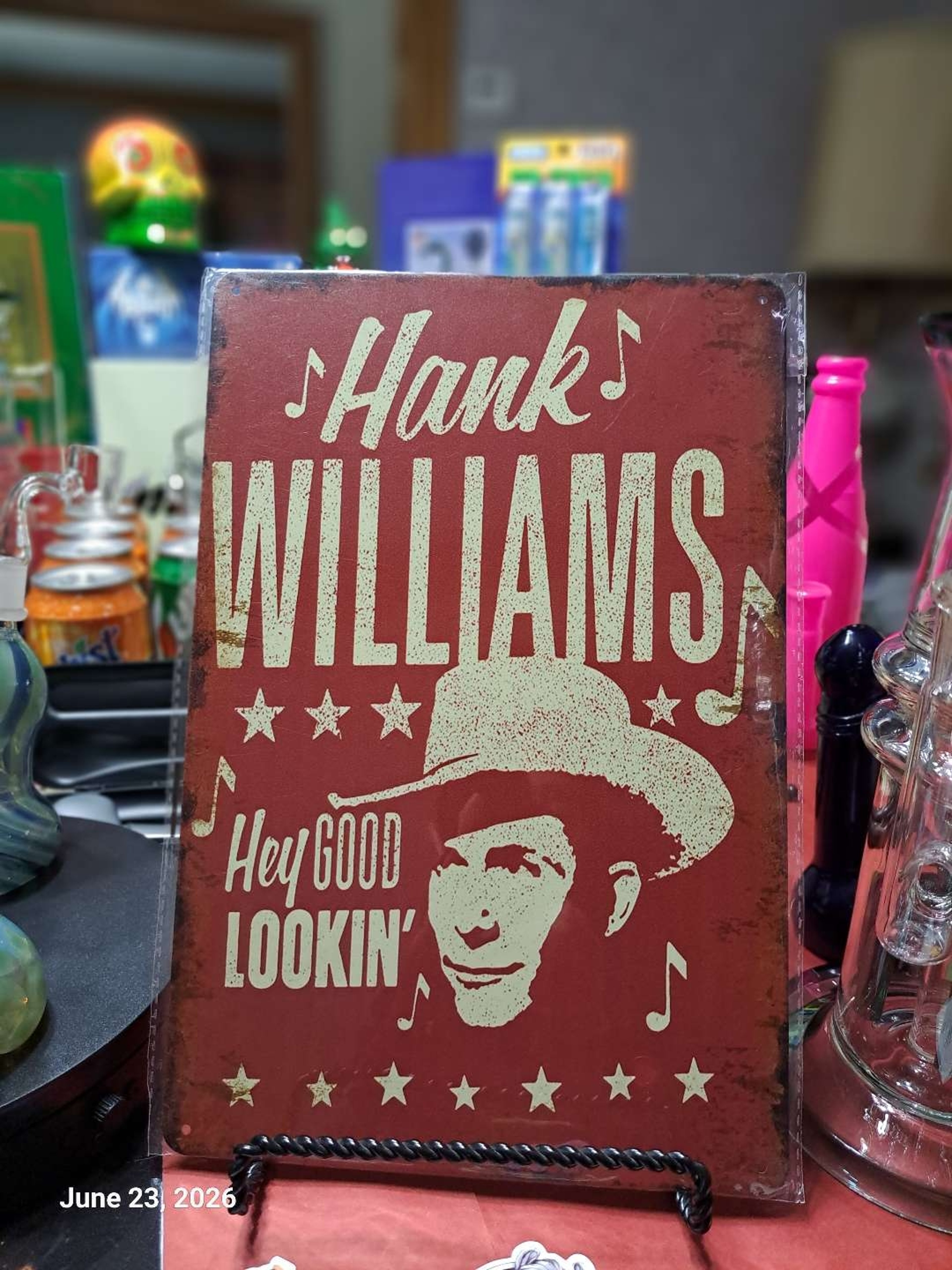 Preview pic of Decorative Stoner  Image Tin 8x12 Hank Williams