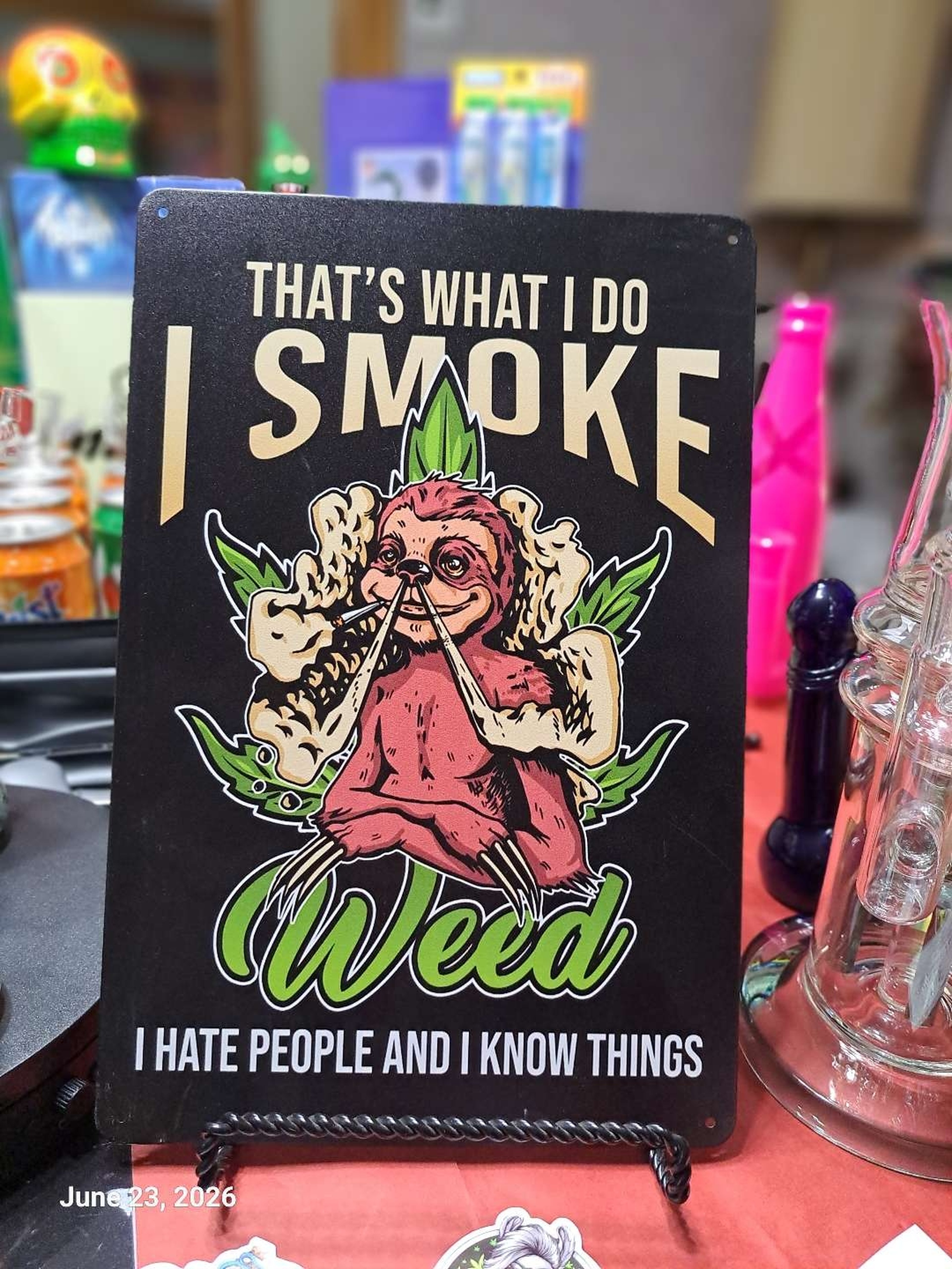Preview pic of Decorative Stoner  Image Tin 8x12 Mr Sloth