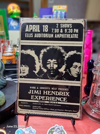 Preview pic of Decorative Stoner  Image Tin 8x12 Jimi Hendrix