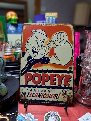 Preview pic of Decorative Stoner  Image Tin 8x12 Popeye