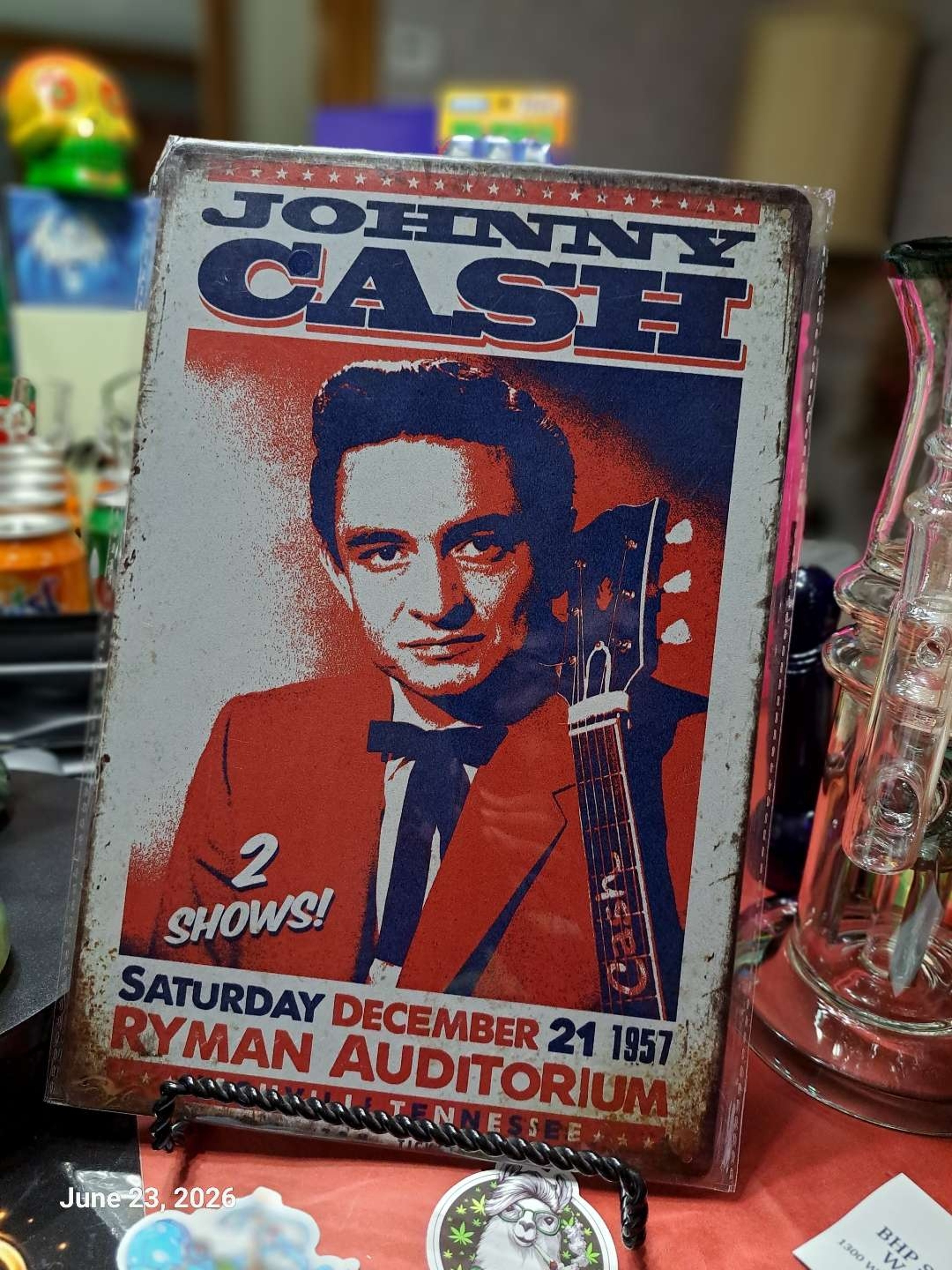 Preview pic of Decorative Stoner  Image Tin 8x12 Johnny Cash