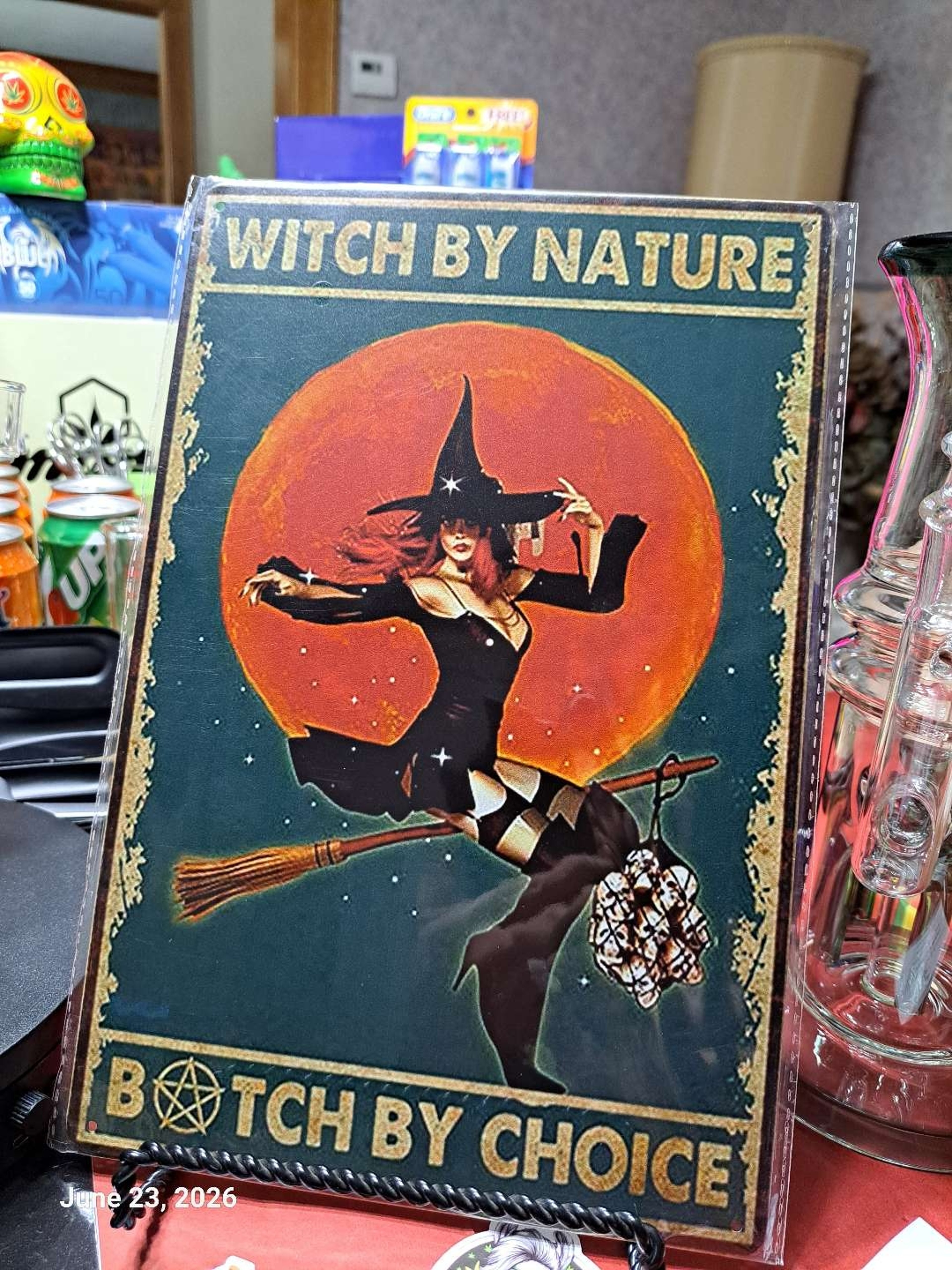 Preview pic of Decorative Stoner  Image Tin 8x12 Witch By Nature
