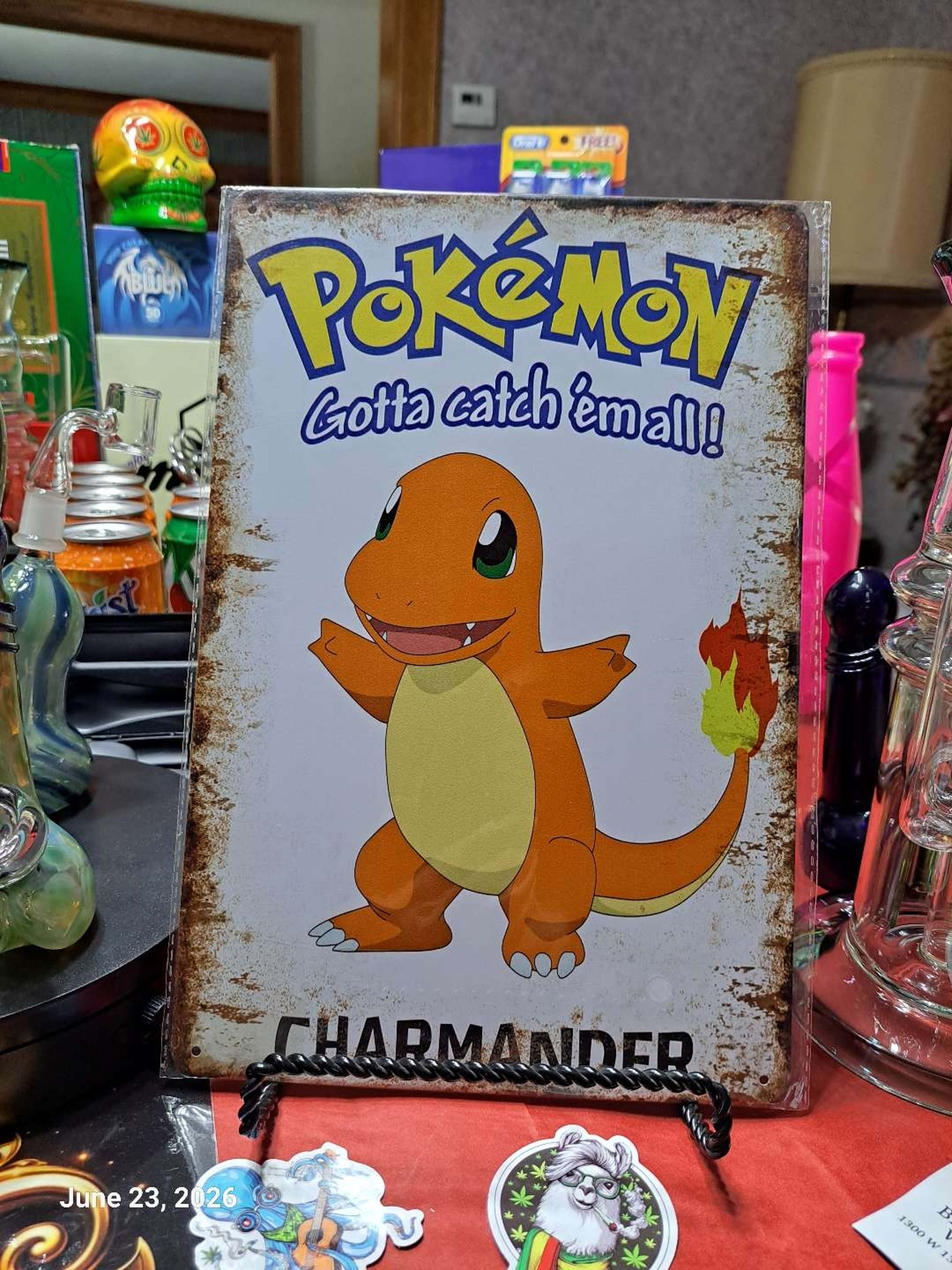 Decorative Stoner  Image Tin 8x12 Pokémon Charmander image 0