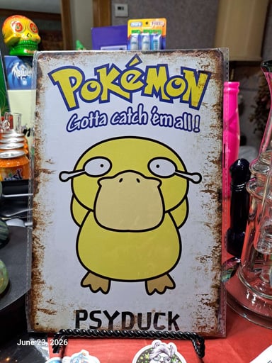 Preview pic of Decorative Stoner  Image Tin 8x12 Pokémon Psyduck