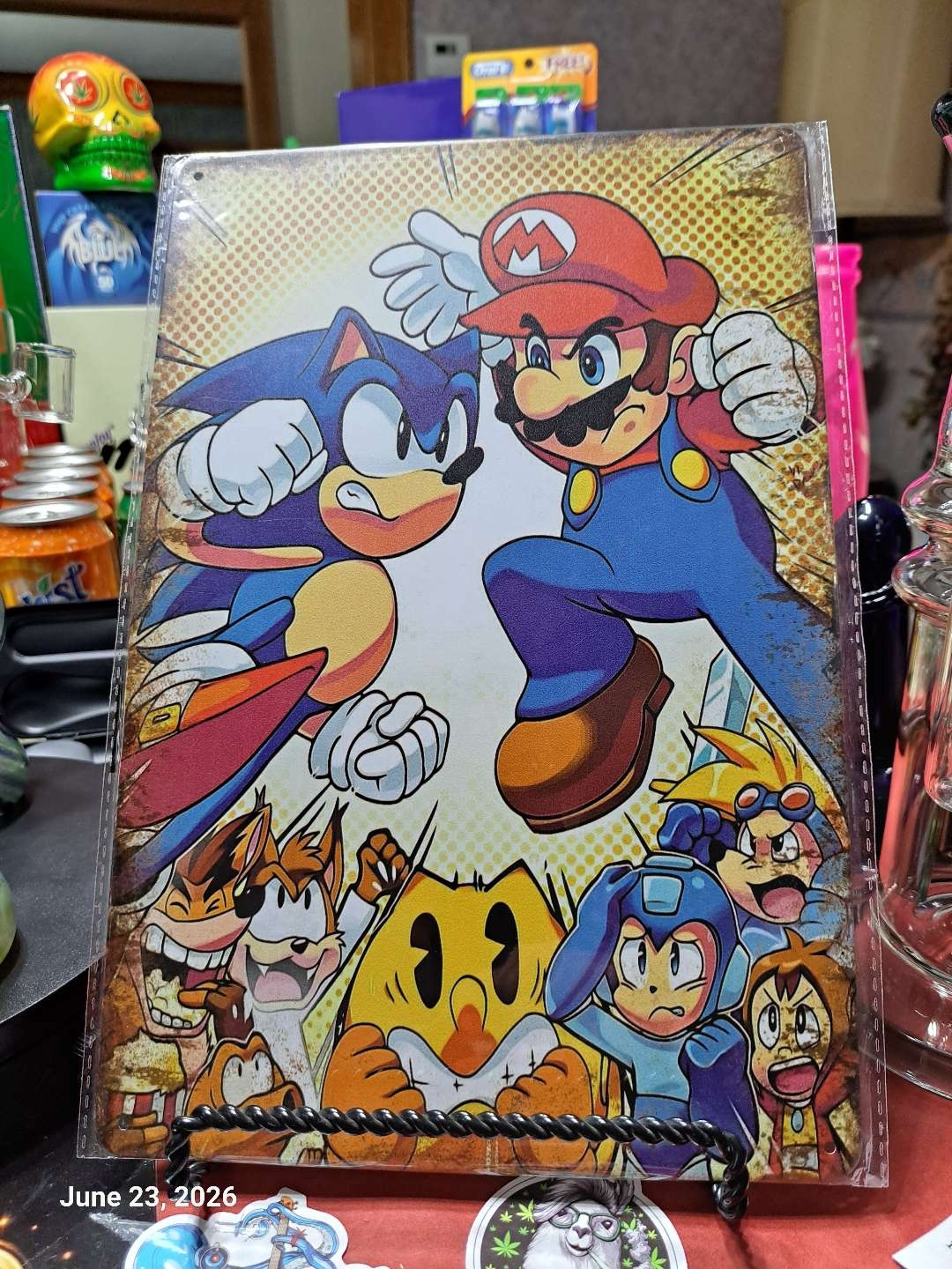 Preview pic of Decorative Stoner  Image Tin 8x12 Sonic & Mario