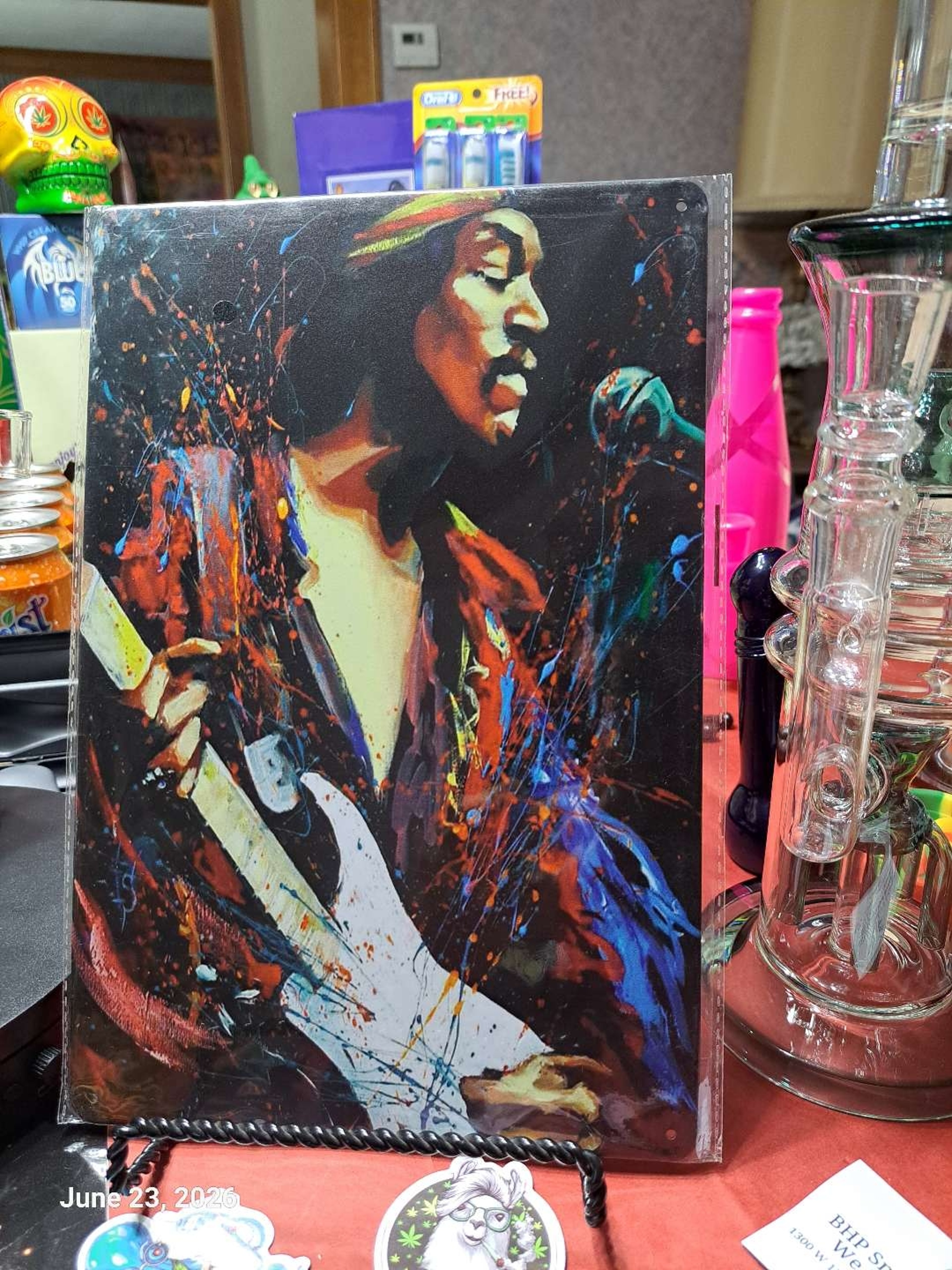 Preview pic of Decorative Stoner  Image Tin 8x12 Jimi Hendix in Andy Warhol