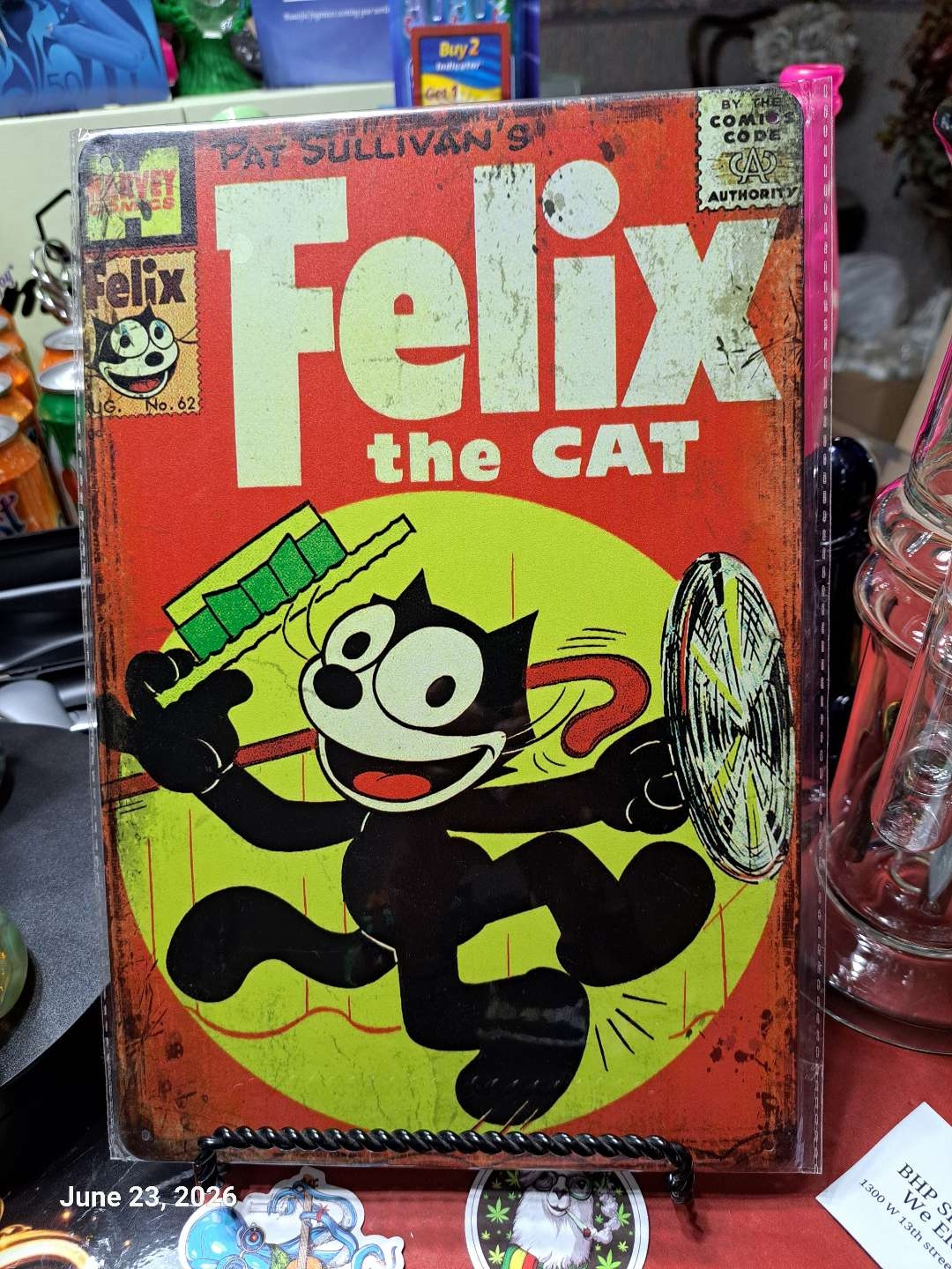 Preview pic of Decorative Stoner  Image Tin 8x12 Felix The Cat
