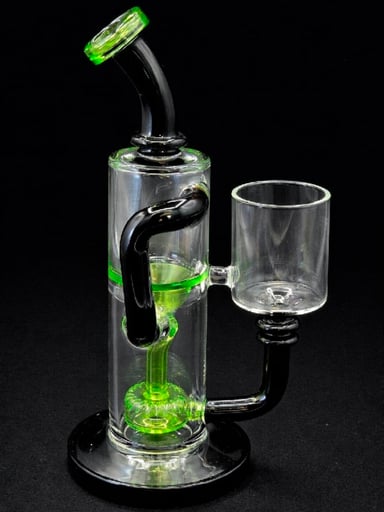 Preview pic of Fluorescent Green X Black Proxy Recycler Glass