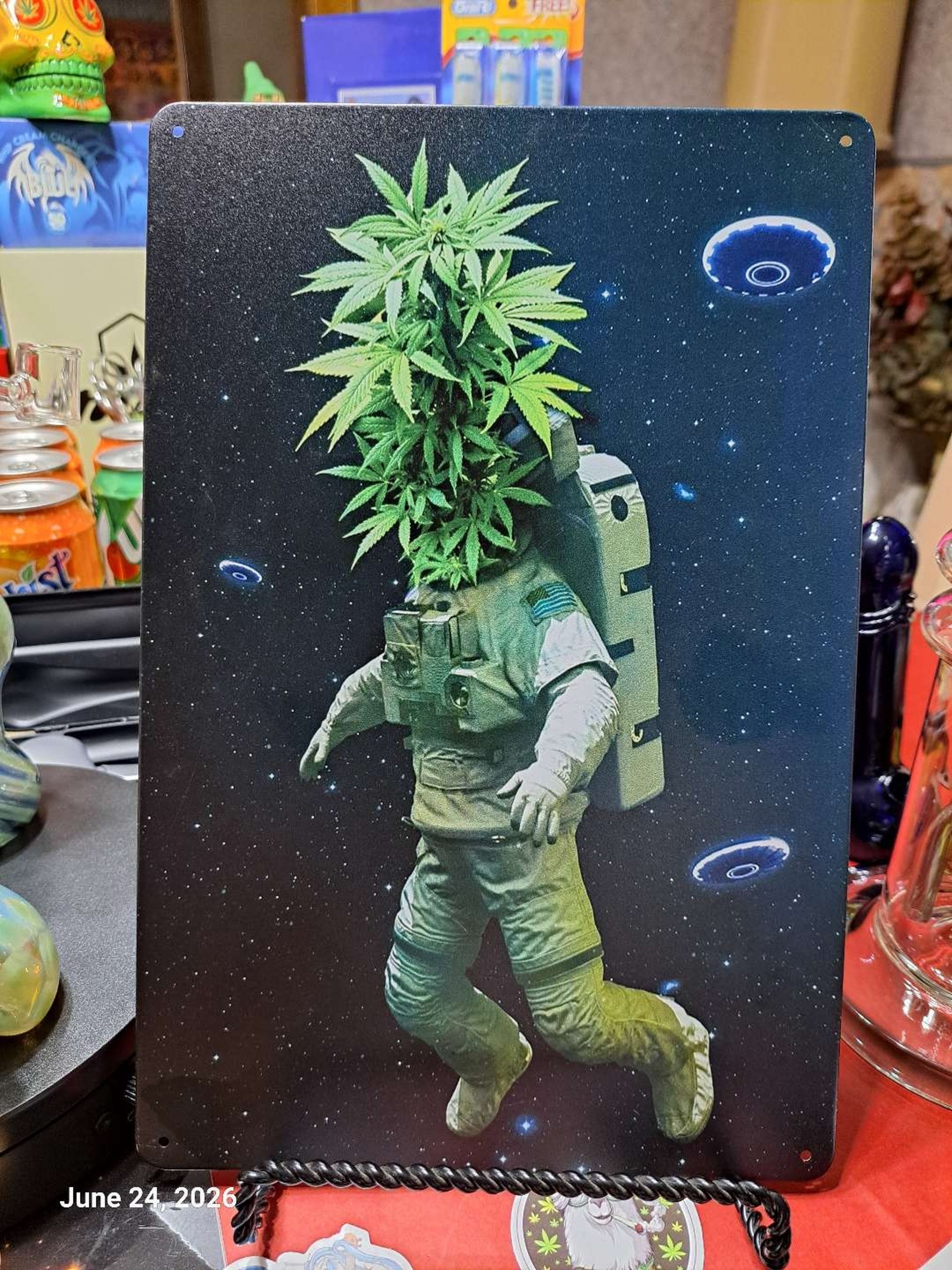 Preview pic of Decorative Stoner  Image Tin 8x12 Moon Man Landing