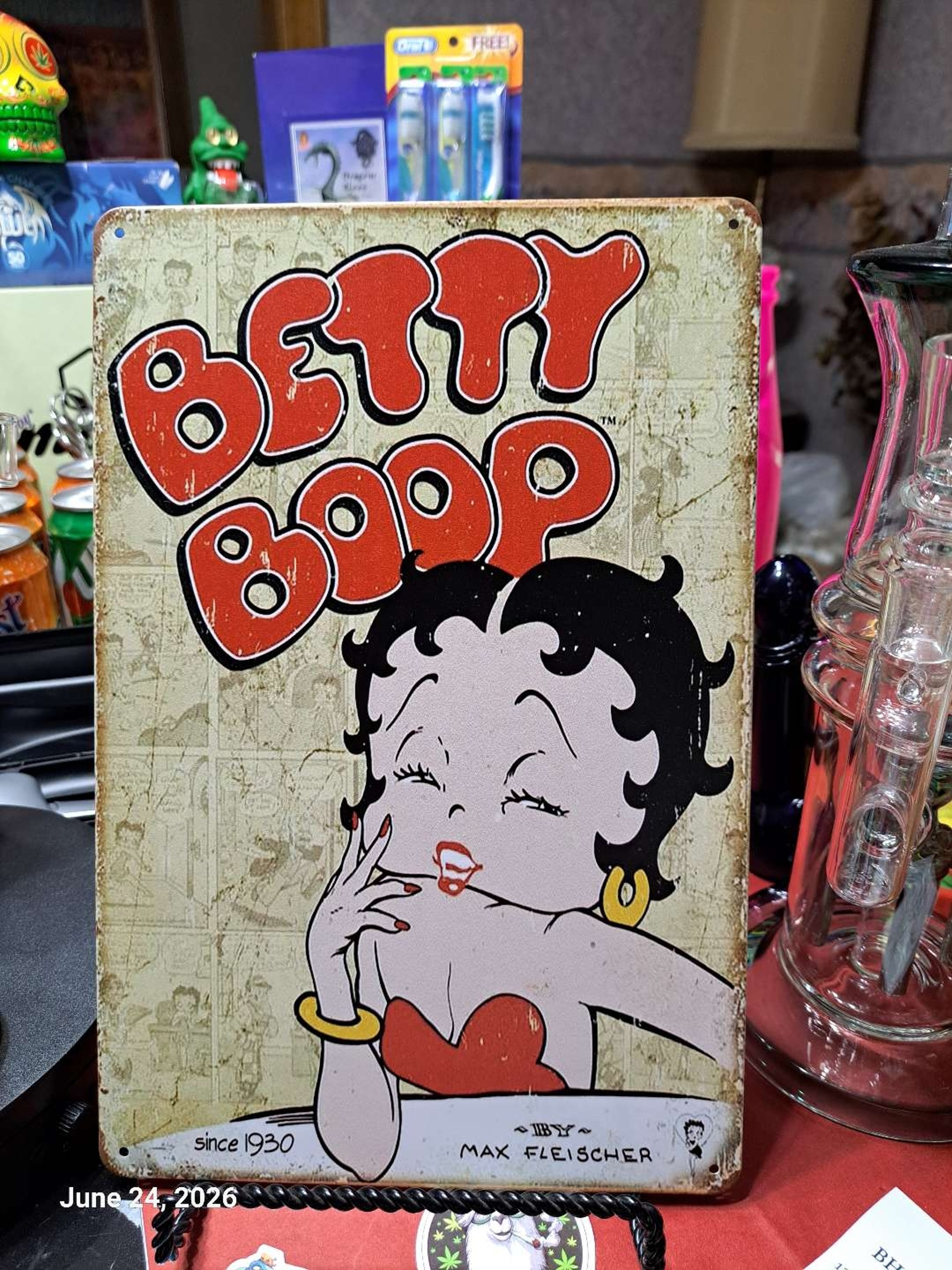 Preview pic of Decorative Stoner  Image Tin 8x12 Betty Boop
