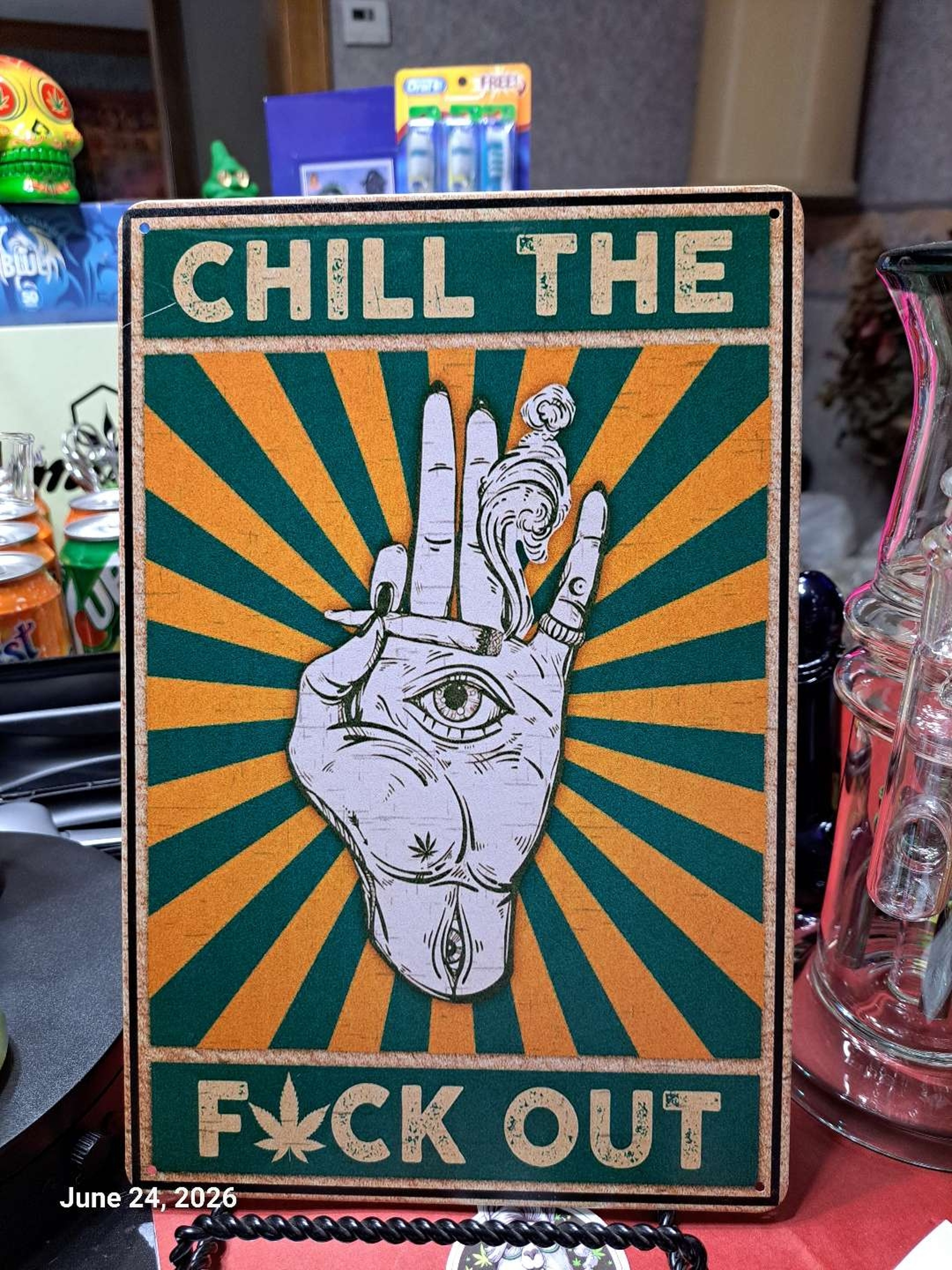 Preview pic of Decorative Stoner  Image Tin 8x12 Chill TF Out