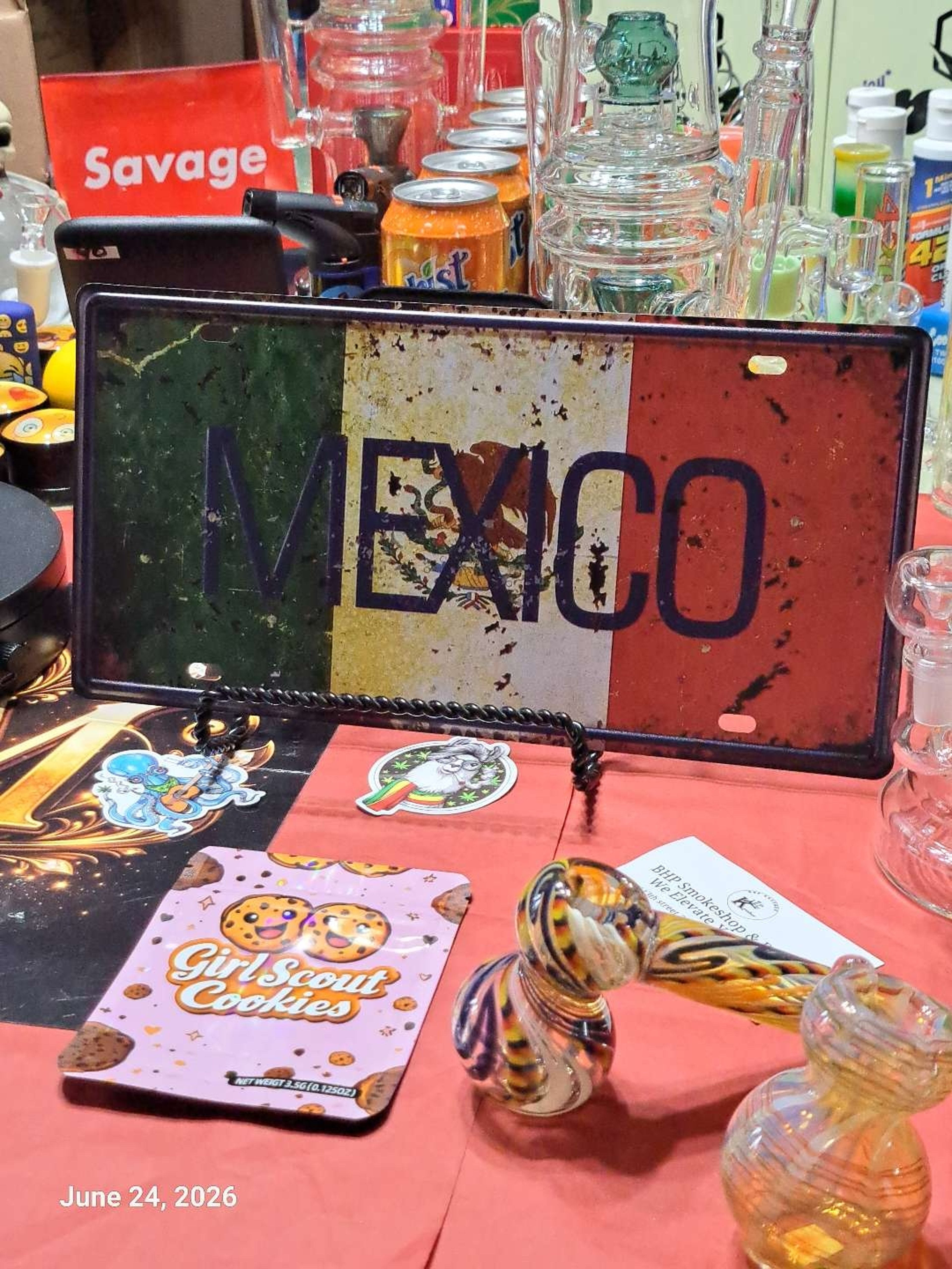 Preview pic of Decorative Stoner  Image Tin 8x12 Mexico Plate