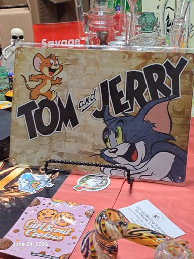 Preview pic of Decorative Stoner  Image Tin 8x12 Tom & Jerry