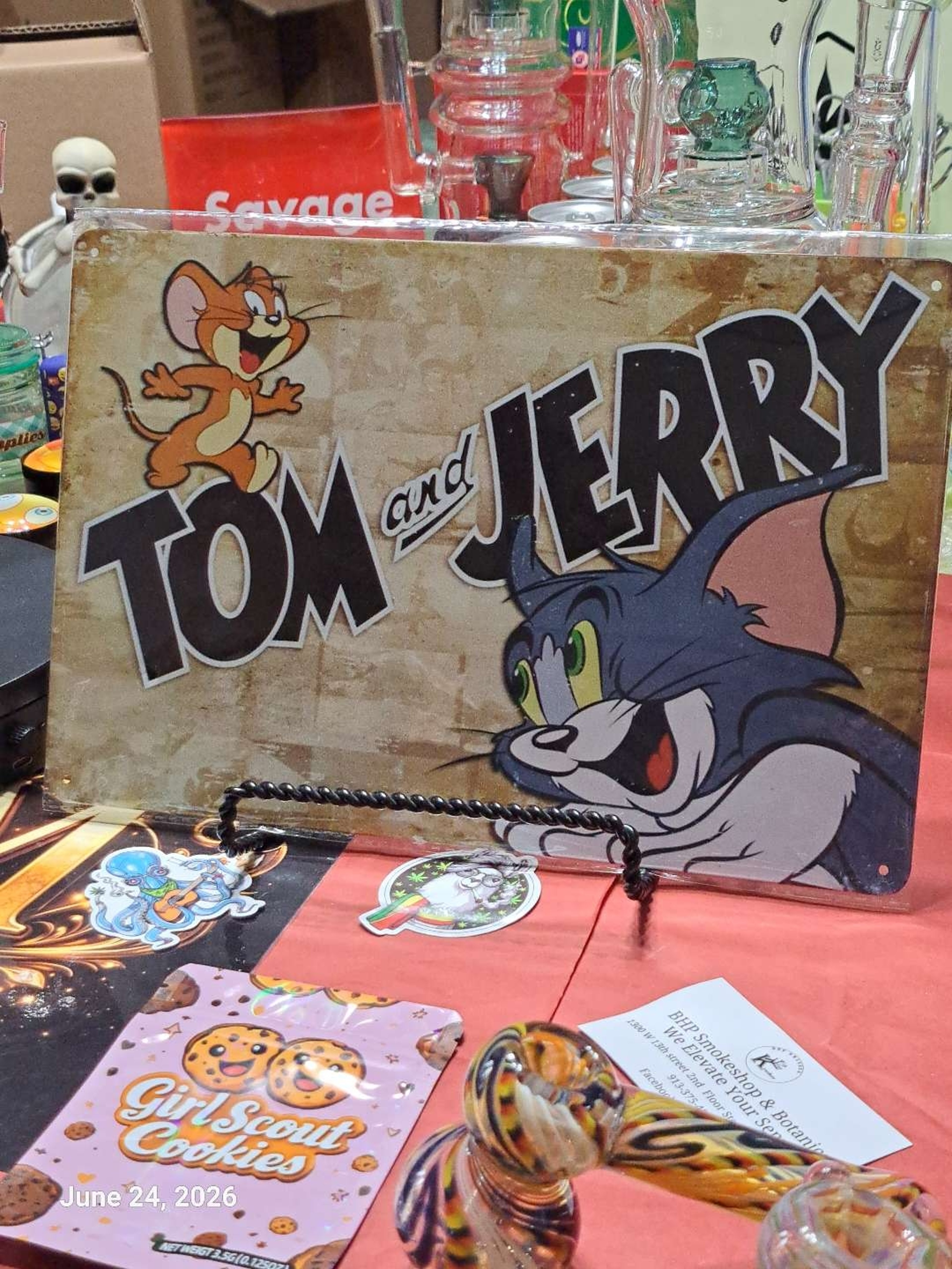 Preview pic of Decorative Stoner  Image Tin 8x12 Tom & Jerry