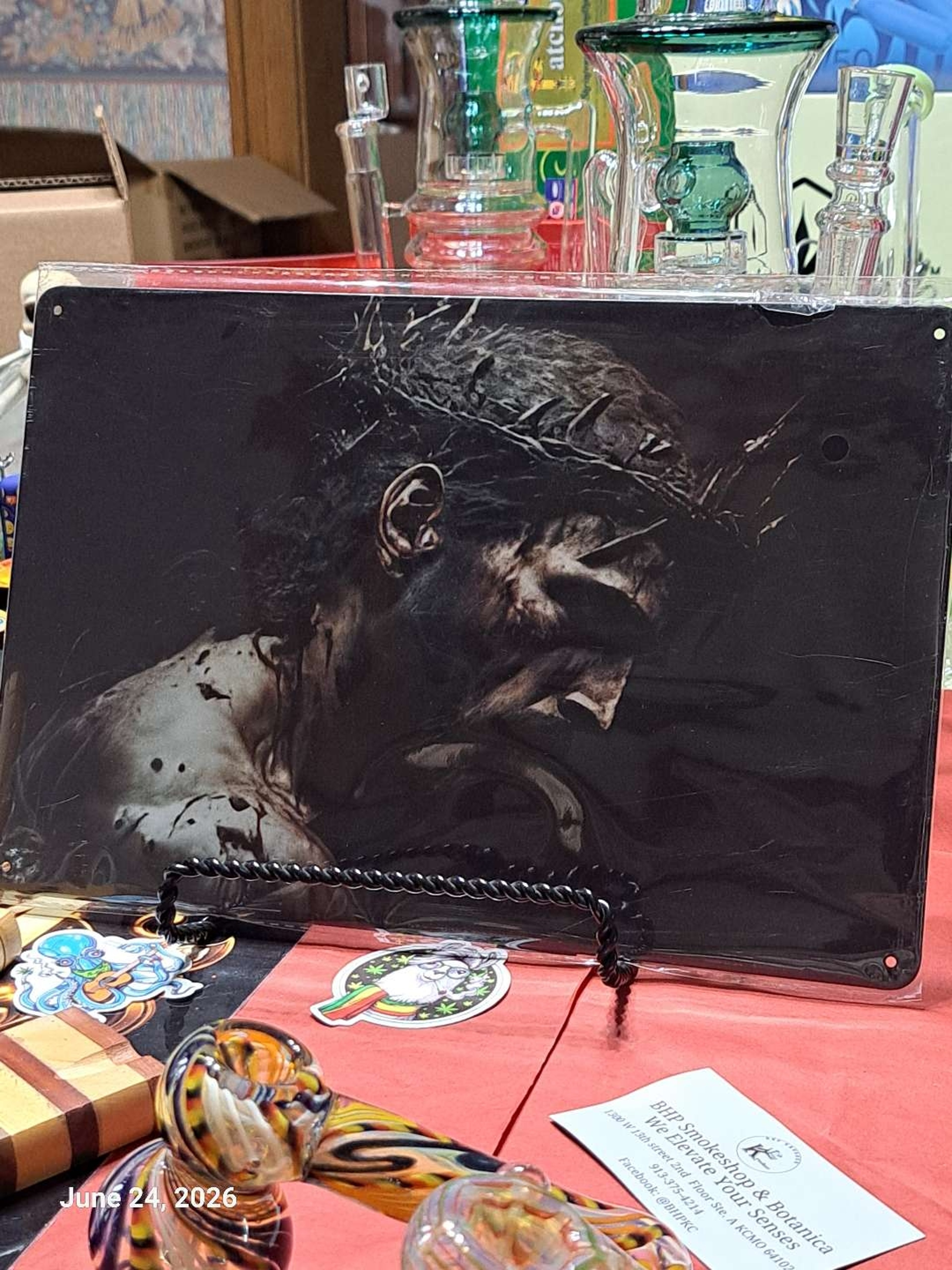 Preview pic of Decorative Stoner  Image Tin 8x12 Christ