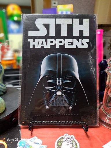 Preview pic of Decorative Stoner  Image Tin 8x12 Sith Happens Weathered Look