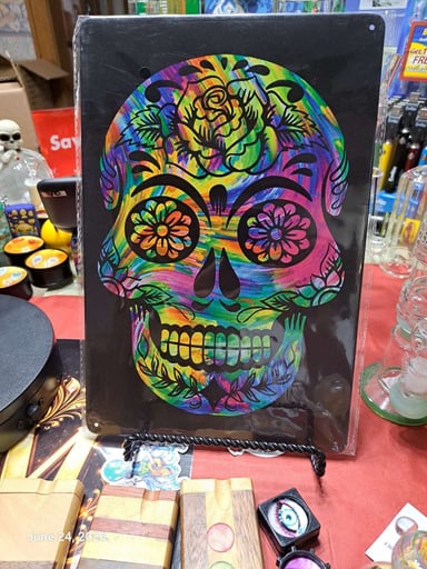 Preview pic of Decorative Stoner  Image Tin 8x12 Sugar Skull II