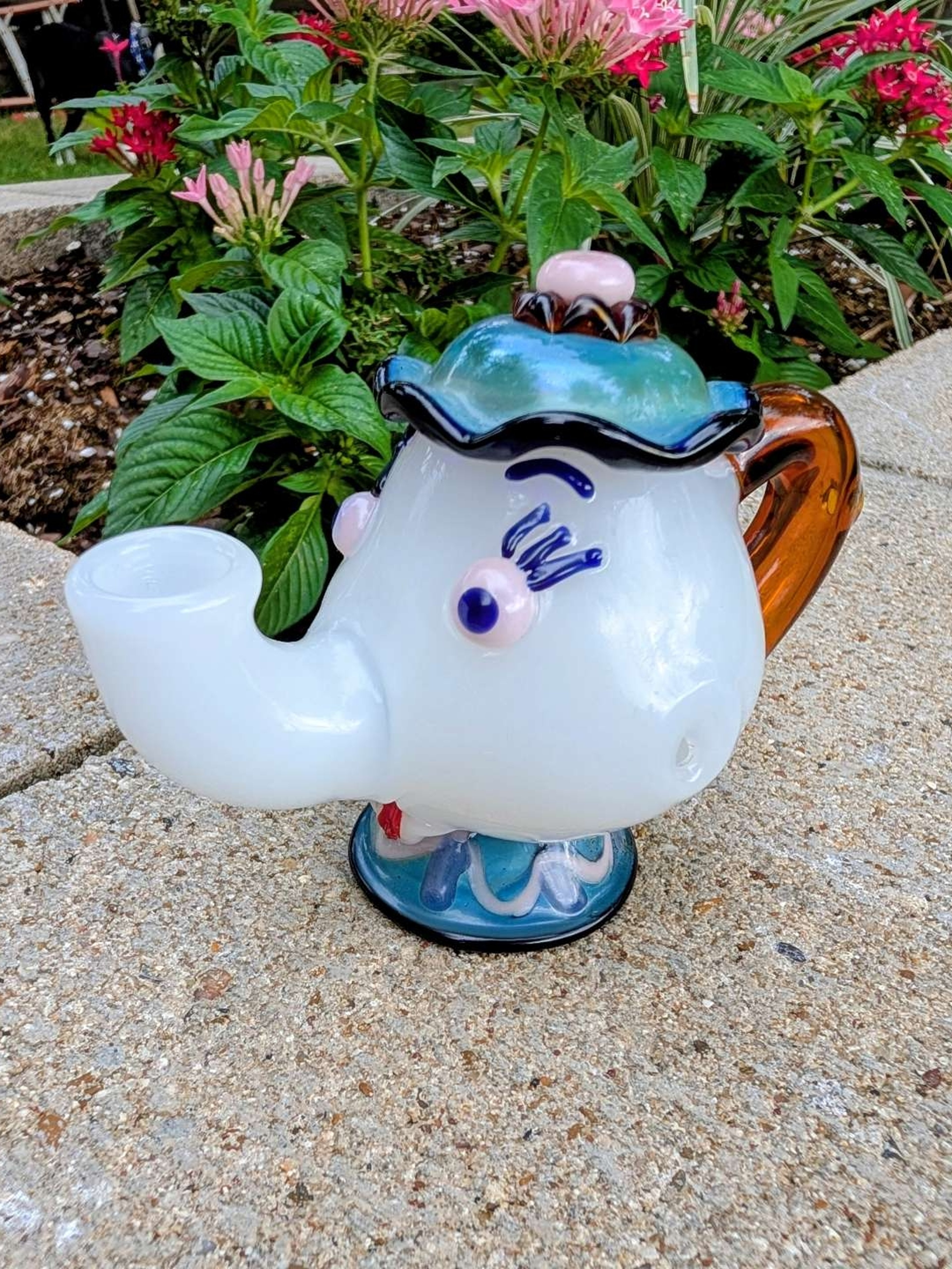Apollo Glassworks "Mrs. Potts" Hand Pipe – Beauty and the Beast Series image 0