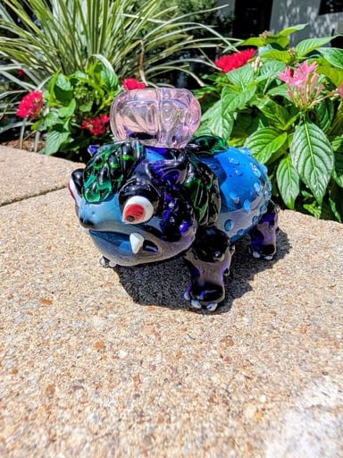 Preview pic of Heady Borosilicate Bulbasaur Hand Pipe – Custom Pokémon Themed Glass