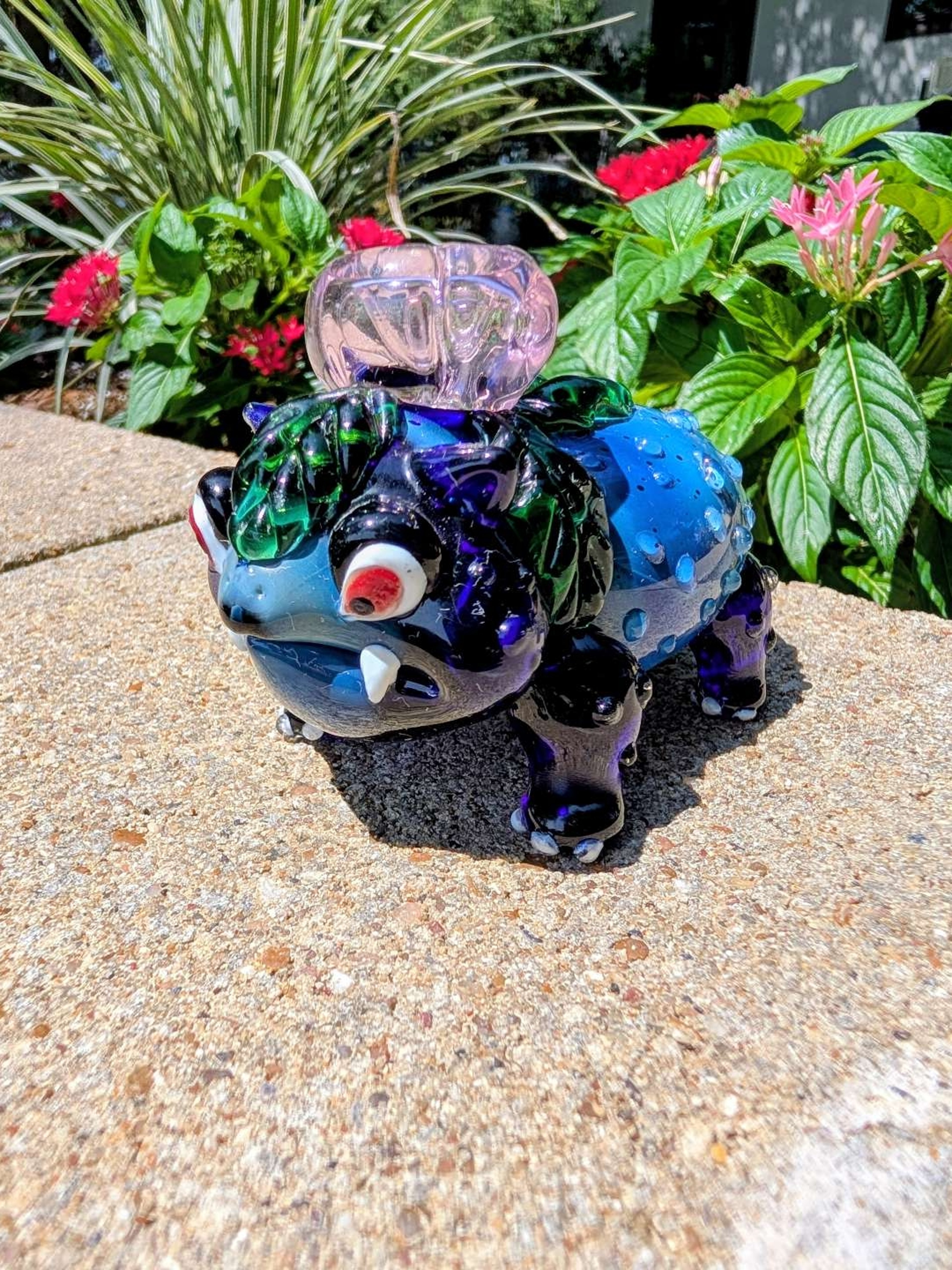 Heady Borosilicate Bulbasaur Hand Pipe – Custom Pokémon Themed Glass image 0