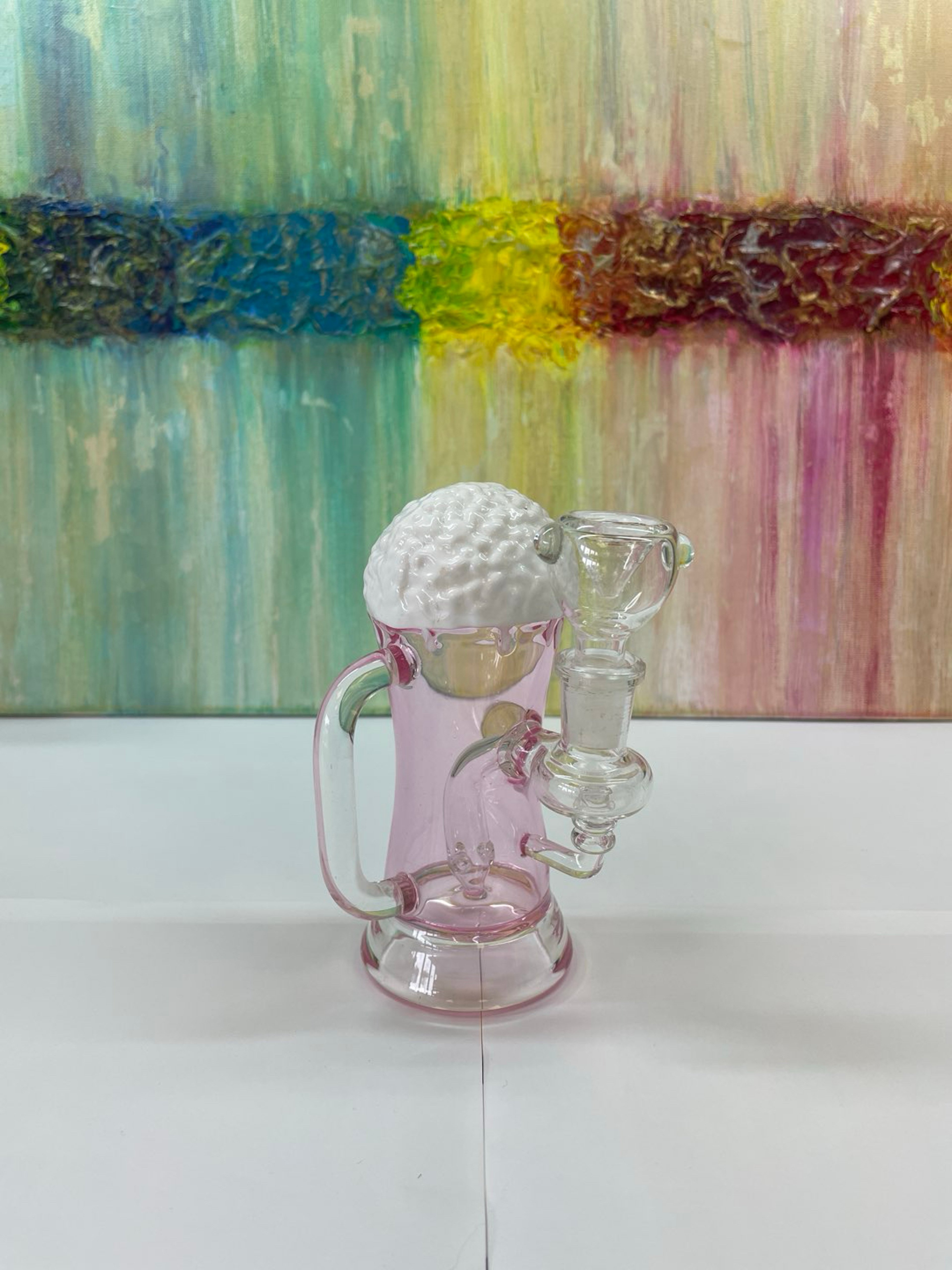 Preview pic of Glass Pink Milkshake Mug Water Bong