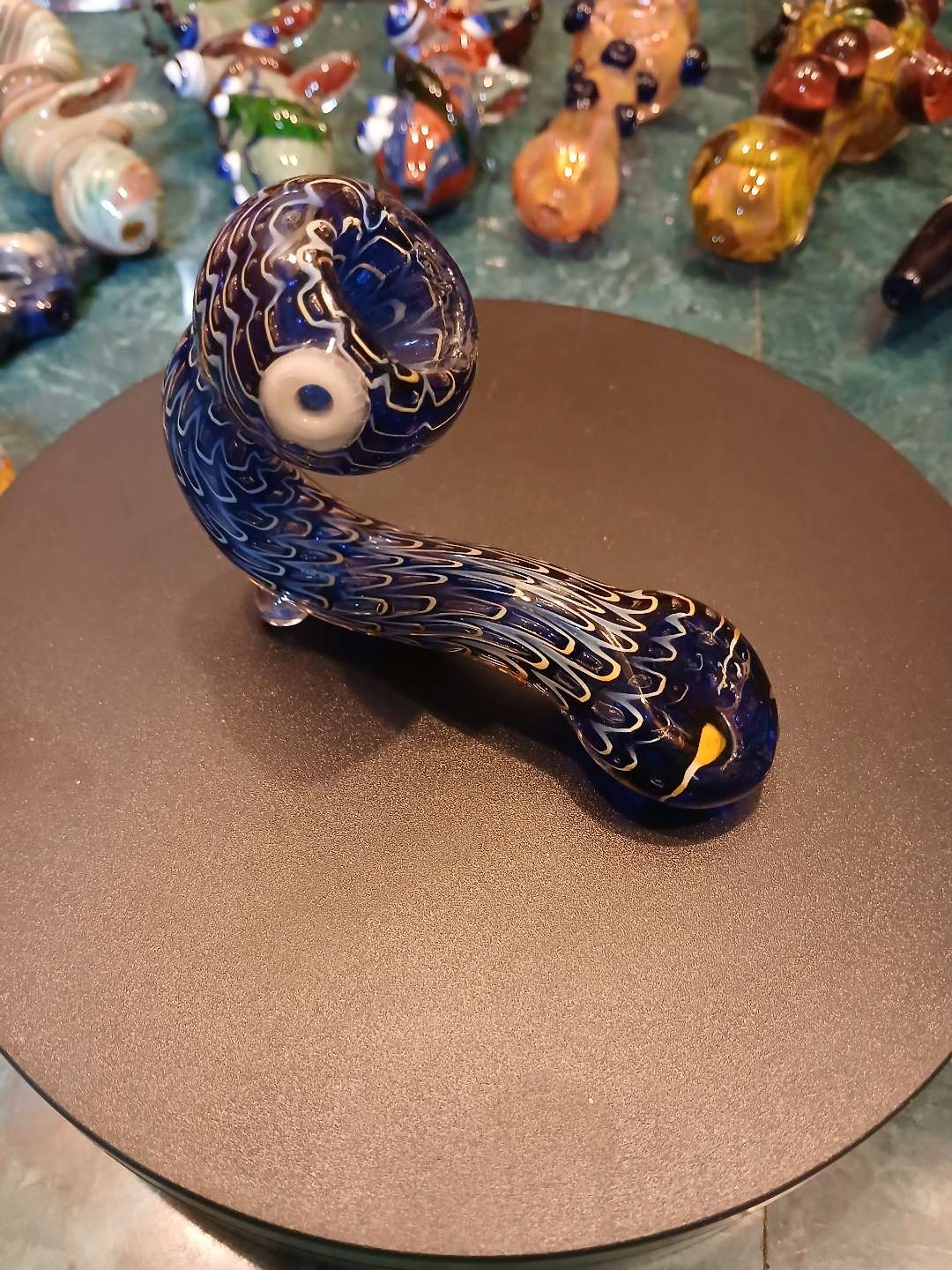 Cobalt Small Sherlock Heady Glass image 0