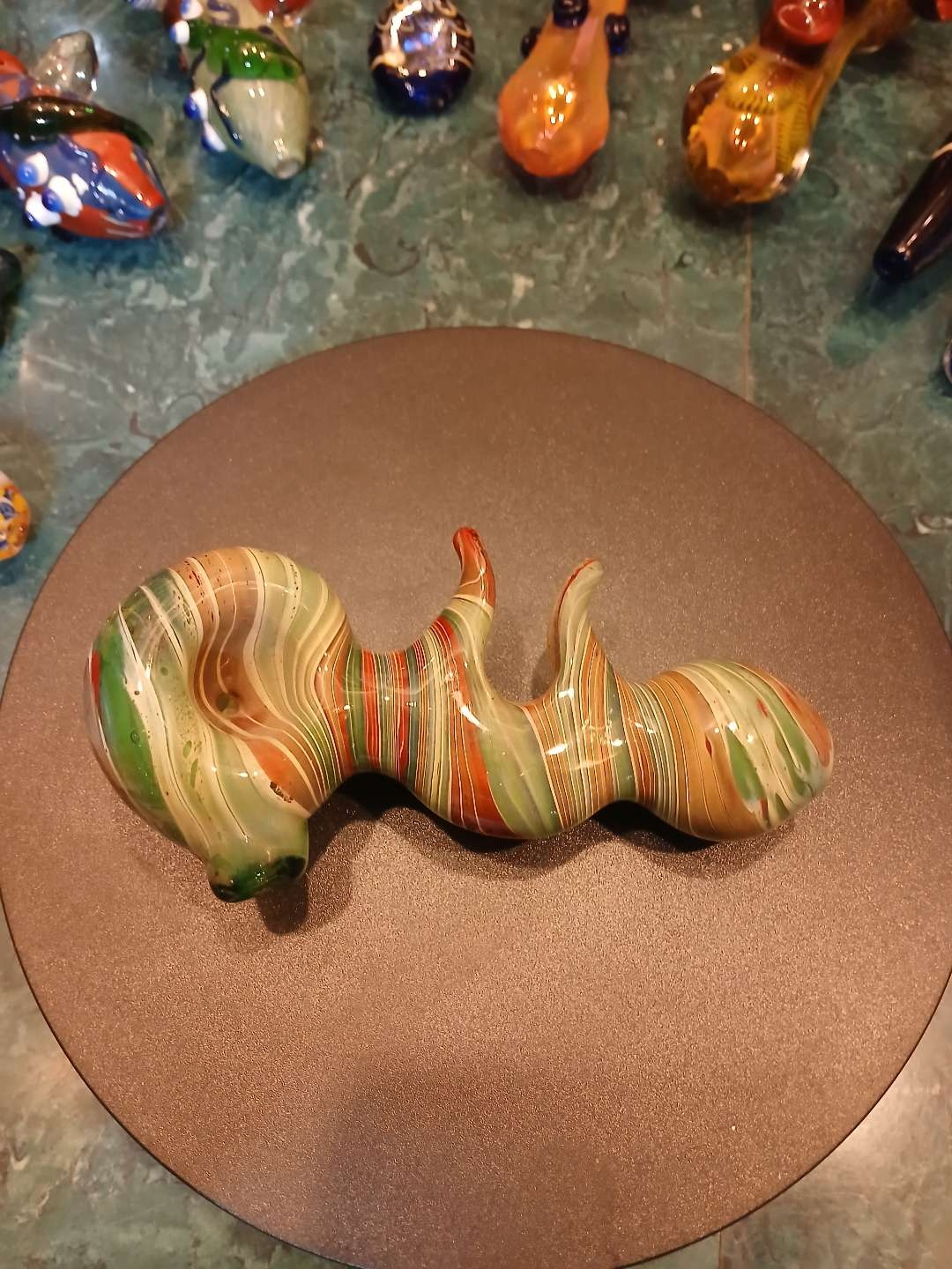 Green Swirly Thingamajig Heady Spoon 👀 image 0