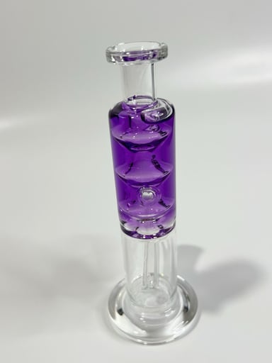Preview pic of 6.5" Glass Glycerin Straight Water Pipe Clear Purple