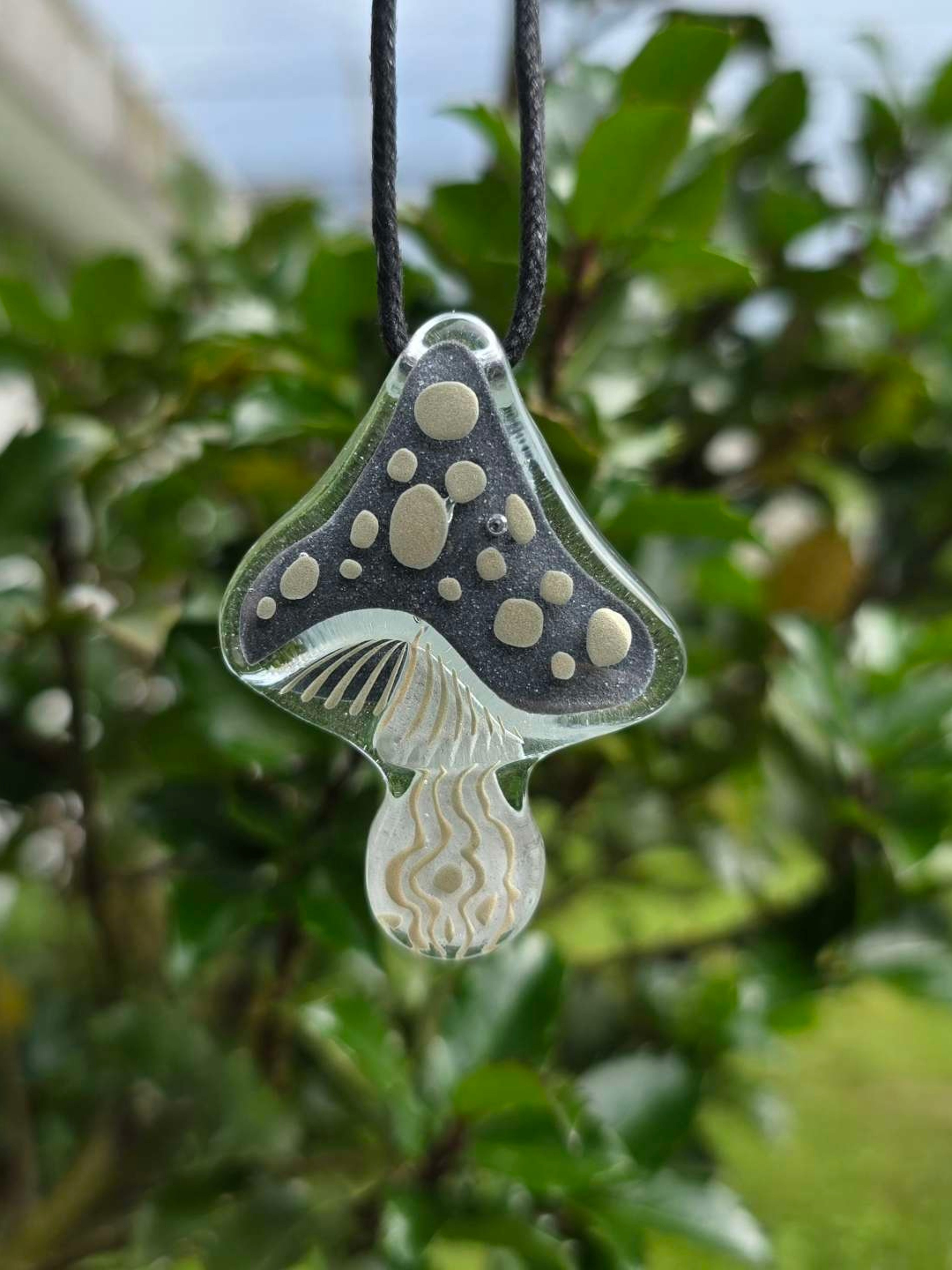 Preview pic of Glass Mushroom Layered Glow Pendant