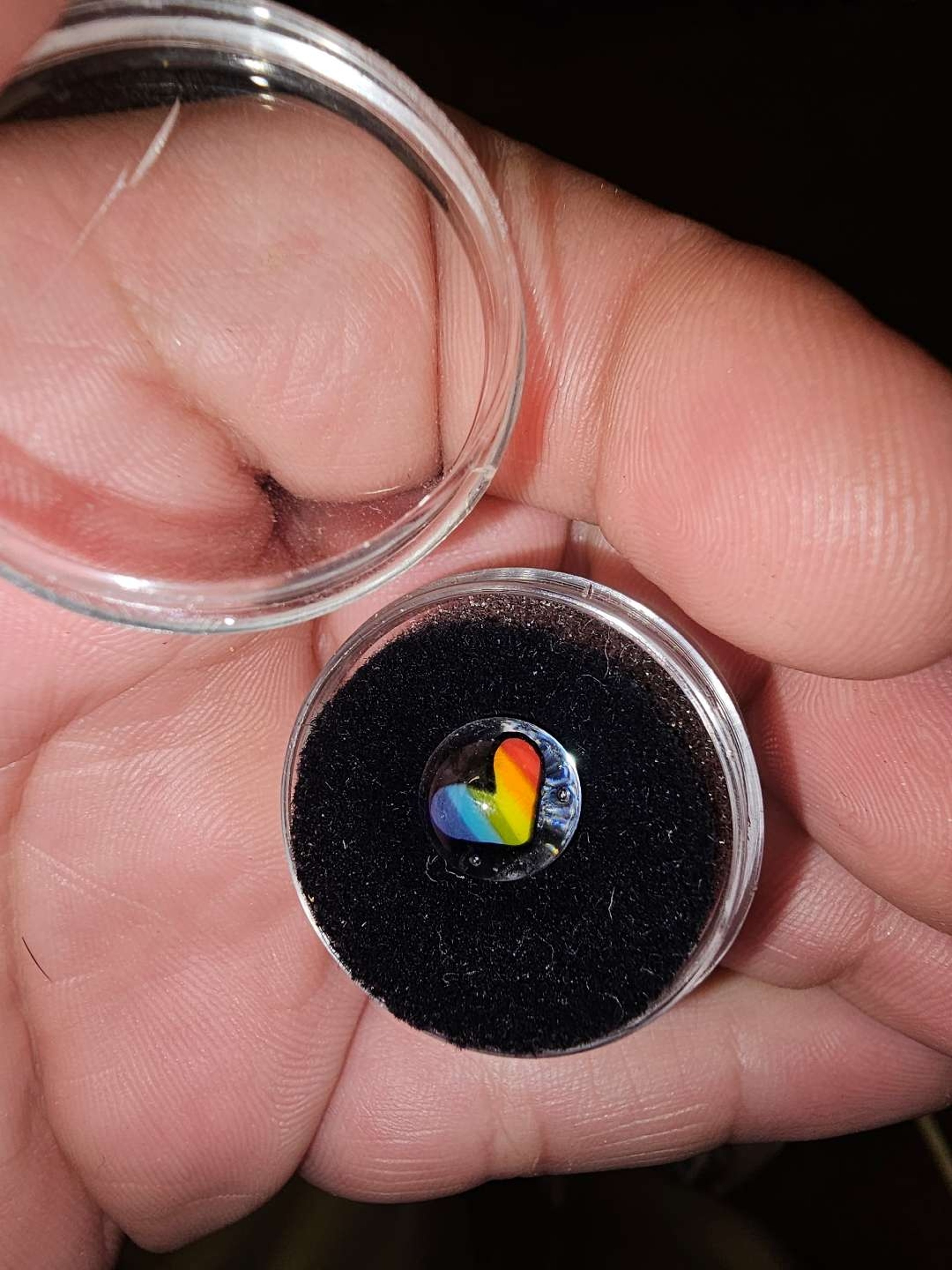 Preview pic of Punty Rainbow Heart Pearl 10mm