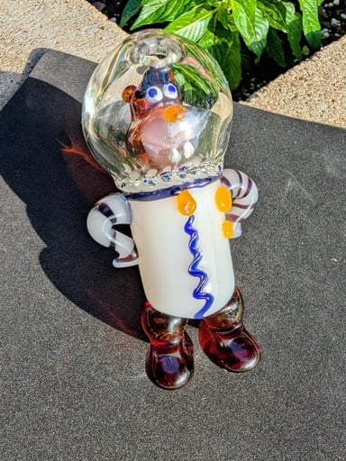 Preview pic of Apollo Glassworks Sandy Cheeks Custom Glass Hand Pipe - Mint Condition