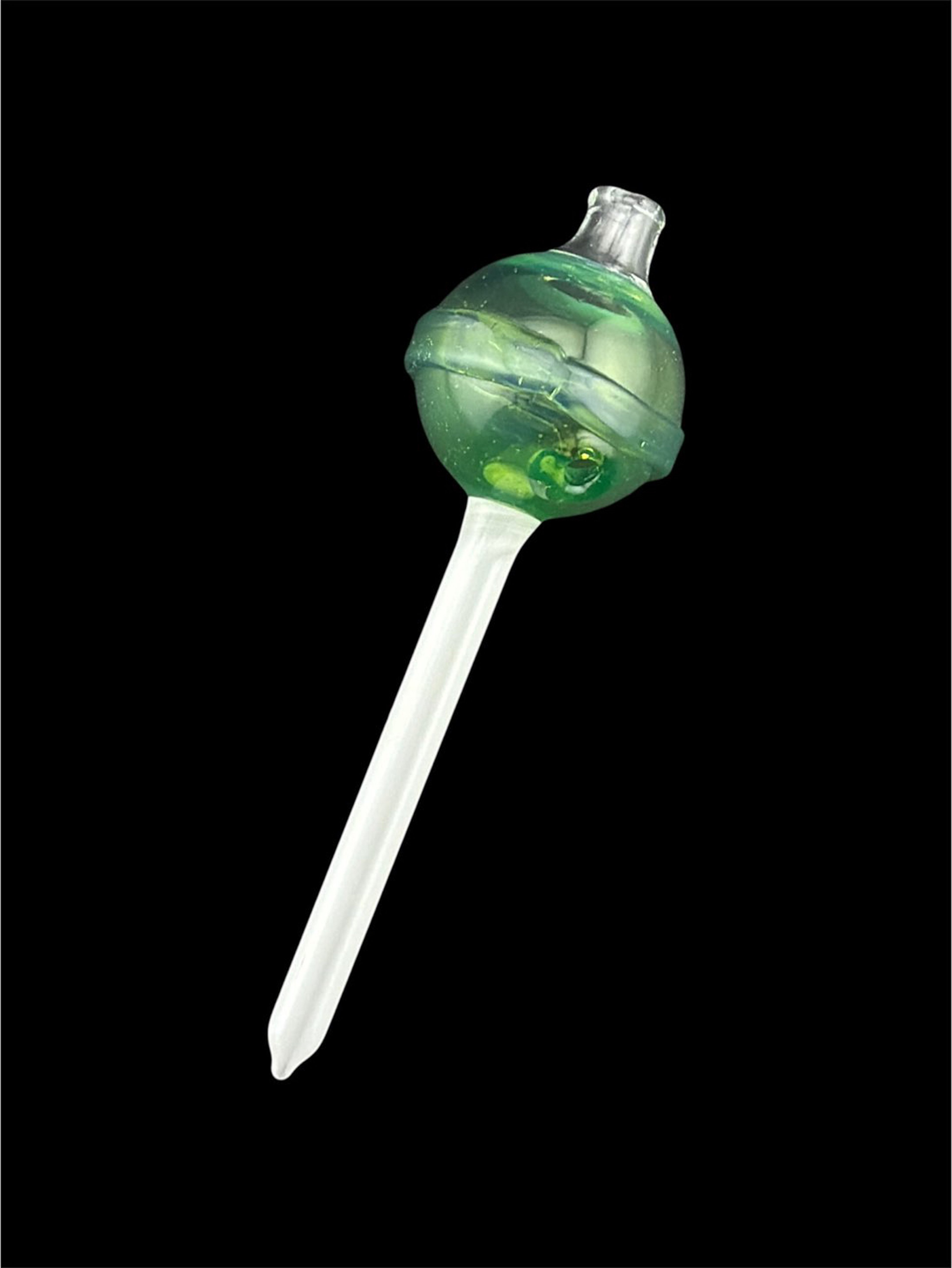 Brand New Emperial Yum Fumed Green Lolipop Bubble Cap hollow w/dabber image 0