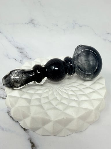 Preview pic of 4.25” Handmade Obsidian Black Wand Smoking Glass Pipe