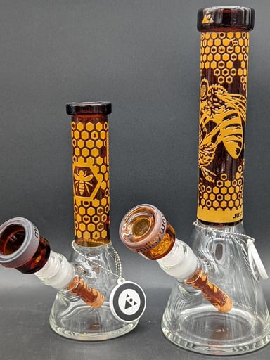 Preview pic of MILKYWAY GLASS HONEYCOMB NECTAR BEAKER BONG