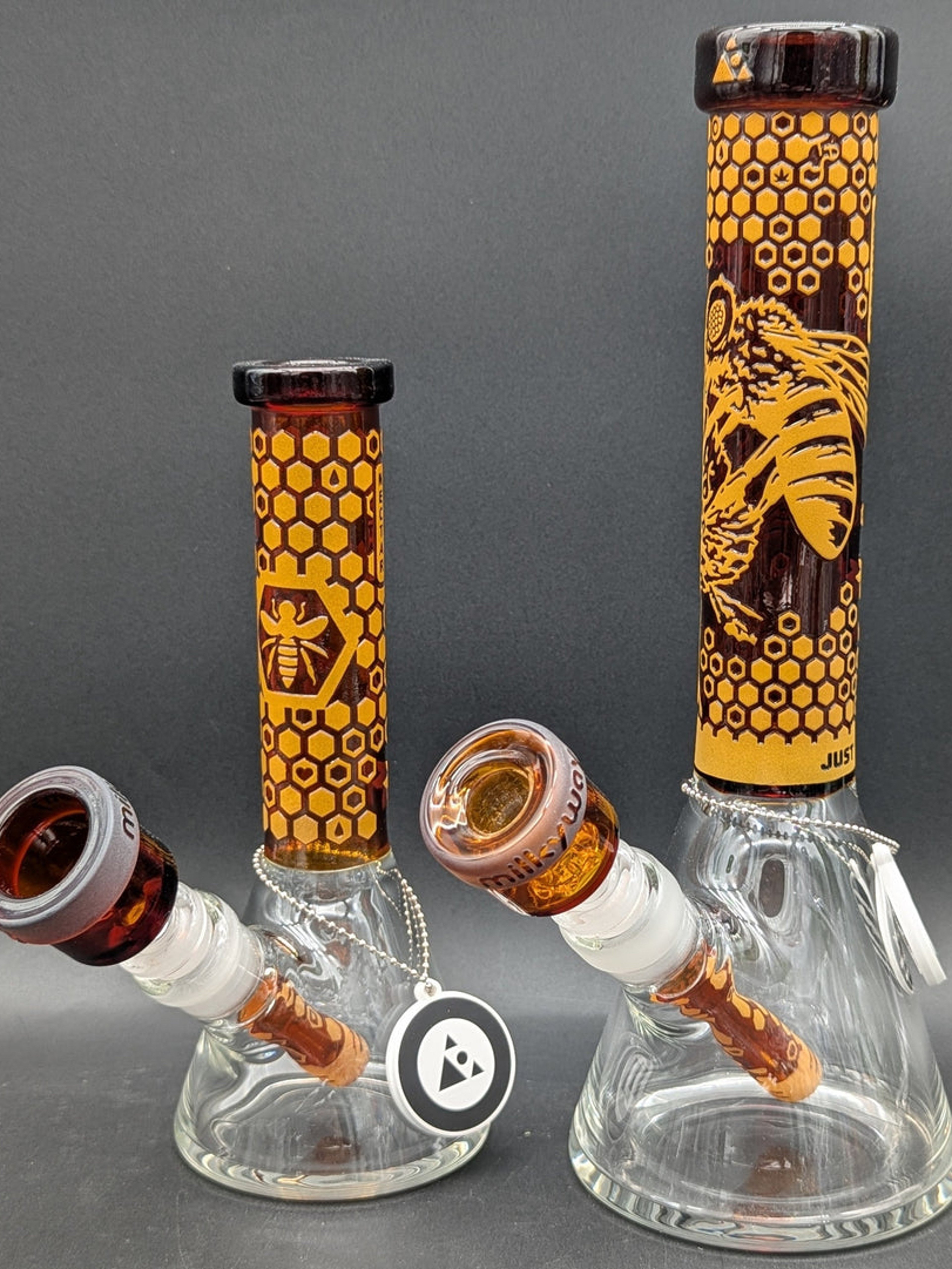 Preview pic of MILKYWAY GLASS HONEYCOMB NECTAR BEAKER BONG