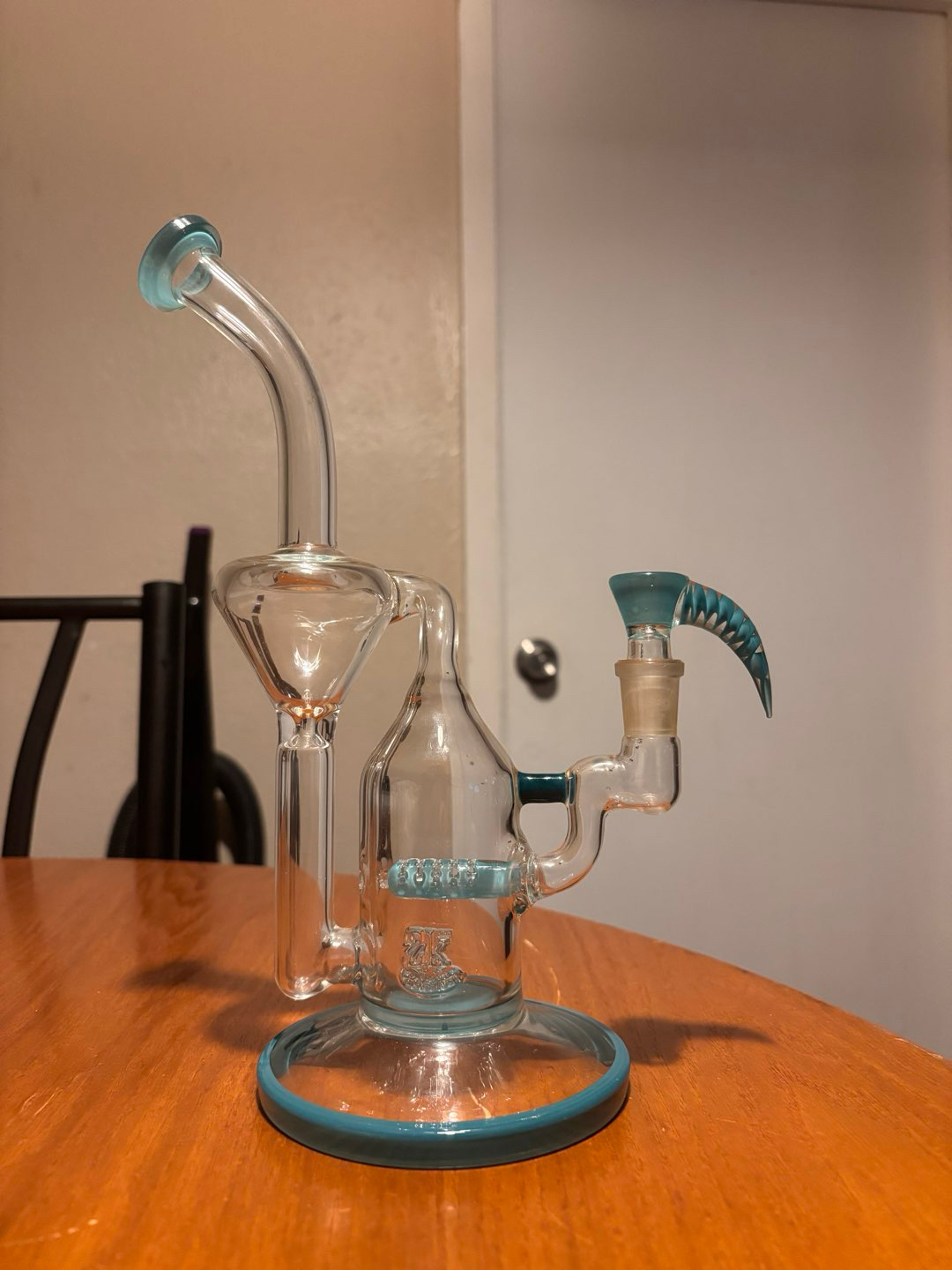 2K Glass Art Stemline Recycler Dab Rig image 0