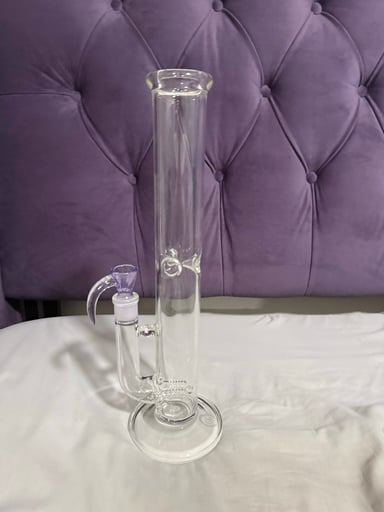Preview pic of Greek Glass Opal double gridded stem tube w/designer slide