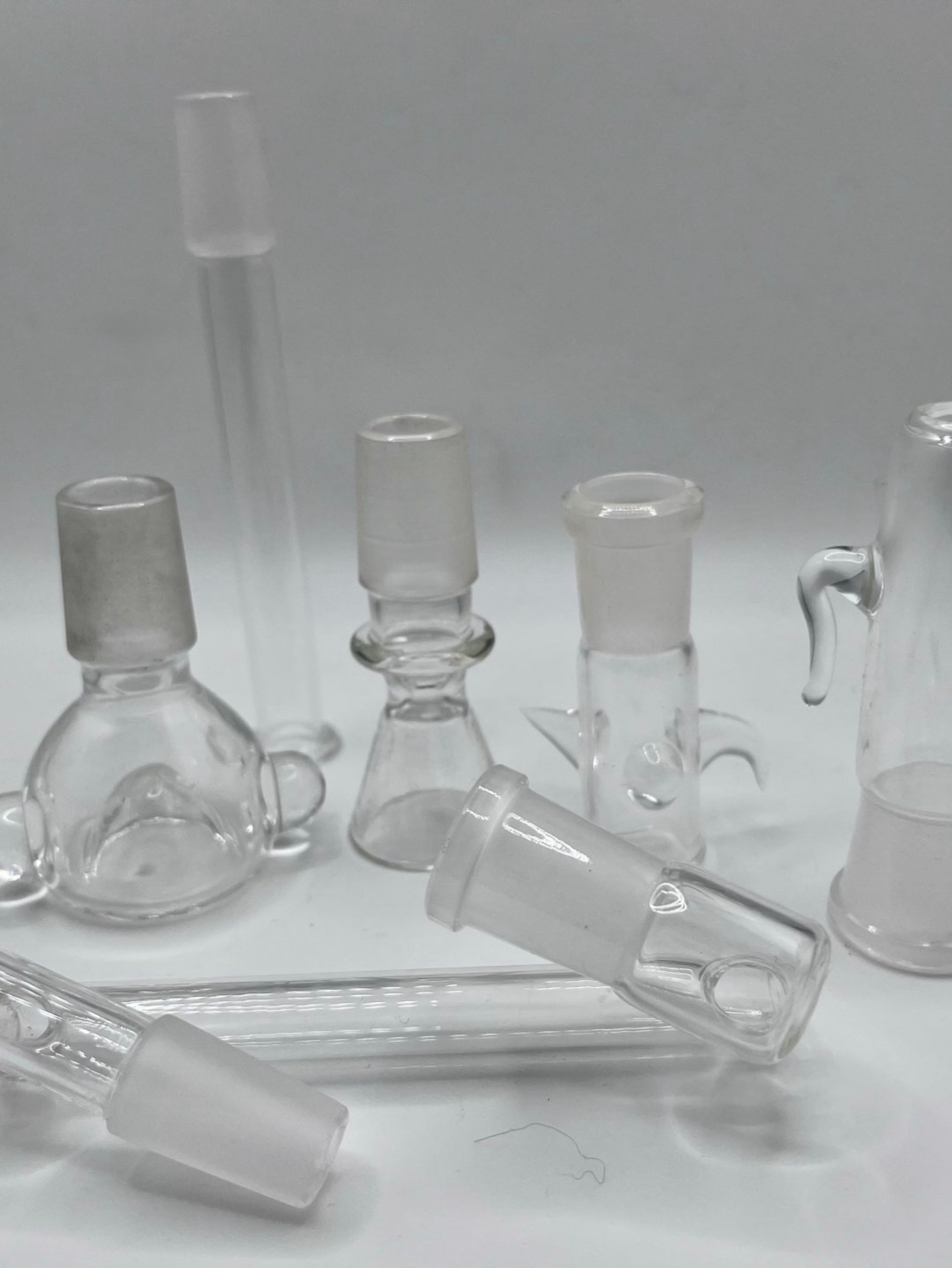 Preview pic of Female Male Clear Glass accessories slide Bubble Bowl Slide adapter with horns
