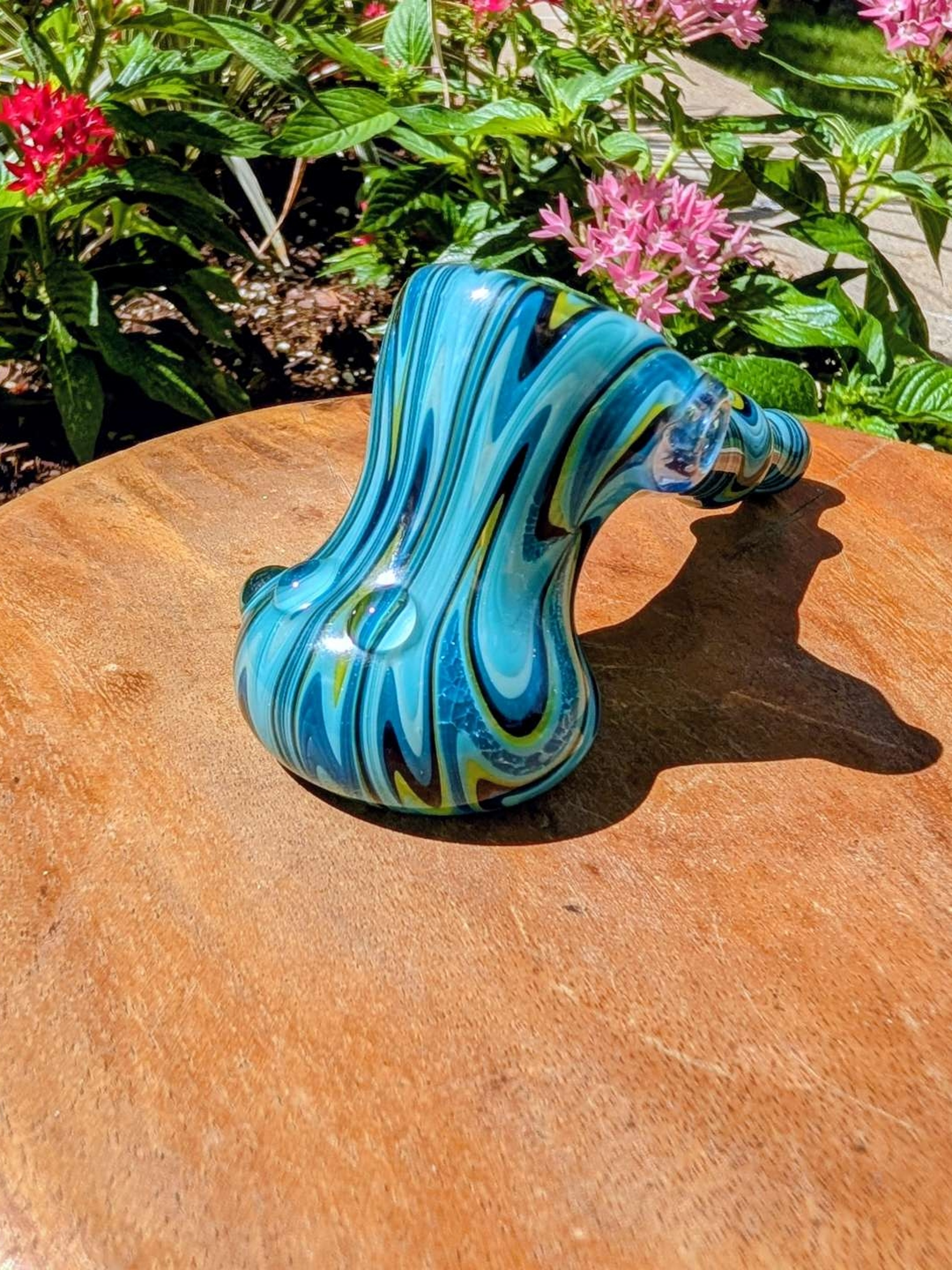 Preview pic of Custom Wrap & Rake Hammer Pipe – Teal & Blue Linework (Mint)