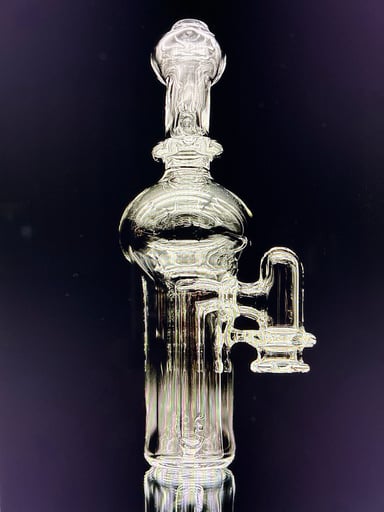 Preview pic of *JULY 4TH SALE* OJ FLAME SIDECAR BUBBLER (NEW!) WITH A NOTCHED BASE (2mm TERP PEARL INCLUDED) PUFFCO PIVOT TOP ATTACHMENT *SHIPS FREE*
